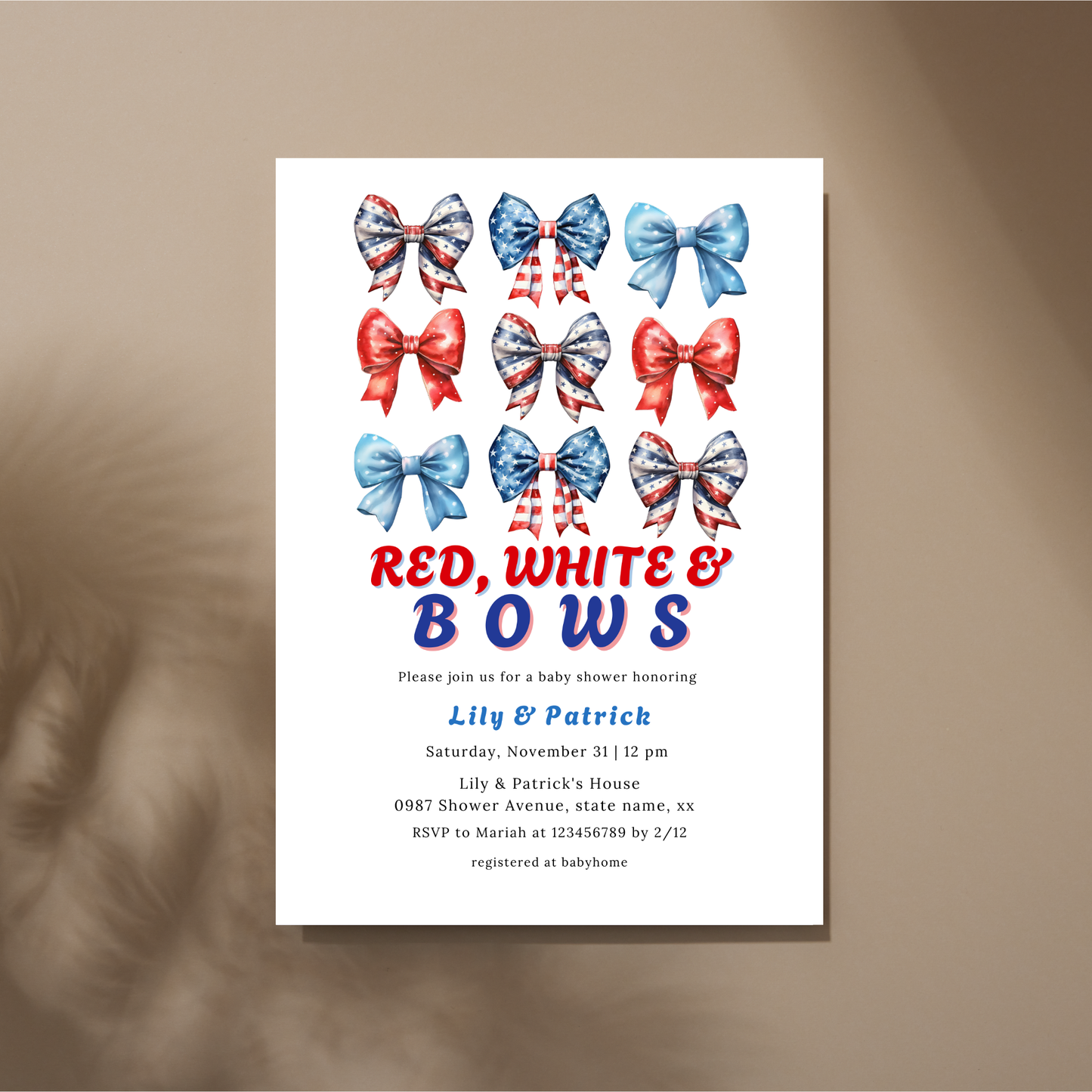 Patriotic Baby Shower Invite