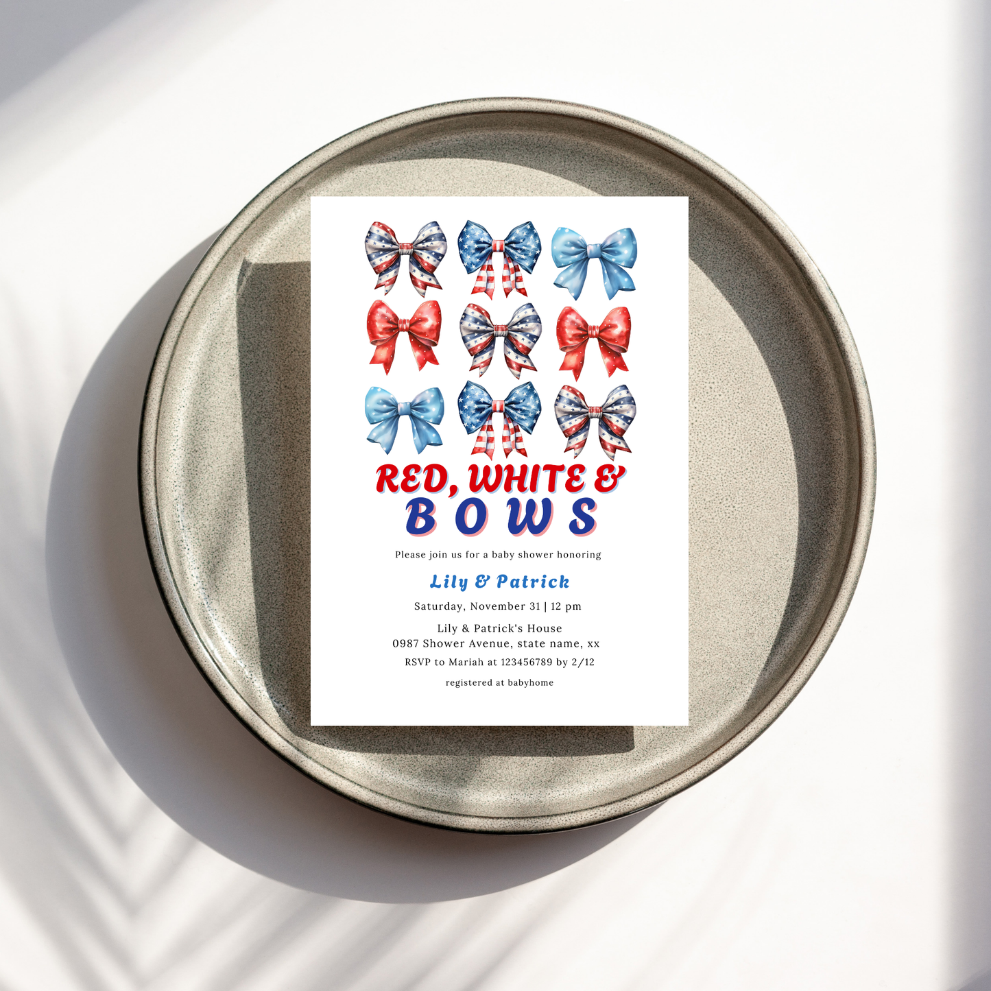 Patriotic Baby Shower Invite