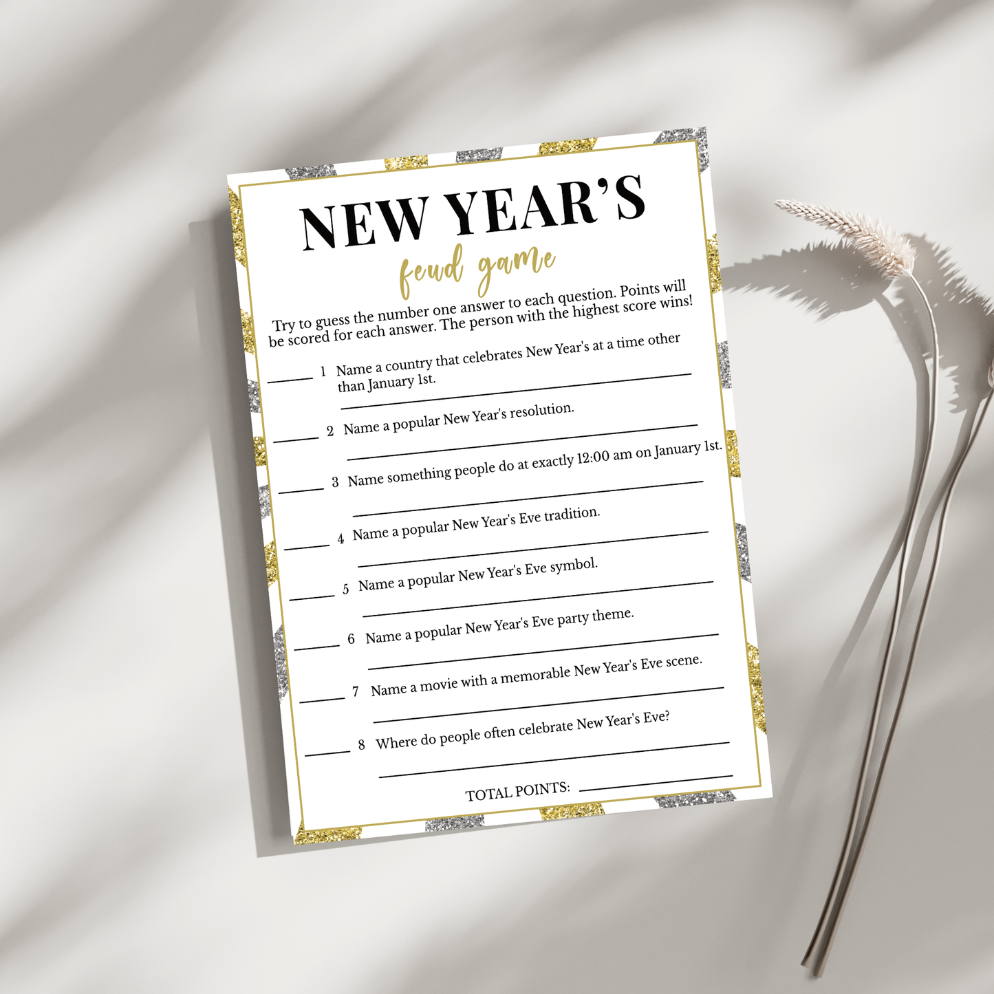 New Year's Feud Game