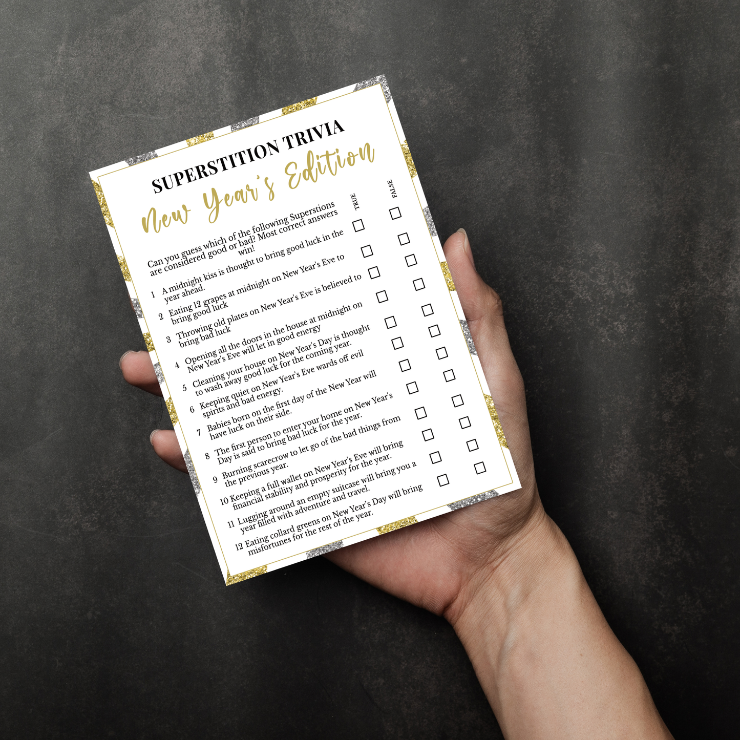 New Year's Superstition Trivia Game