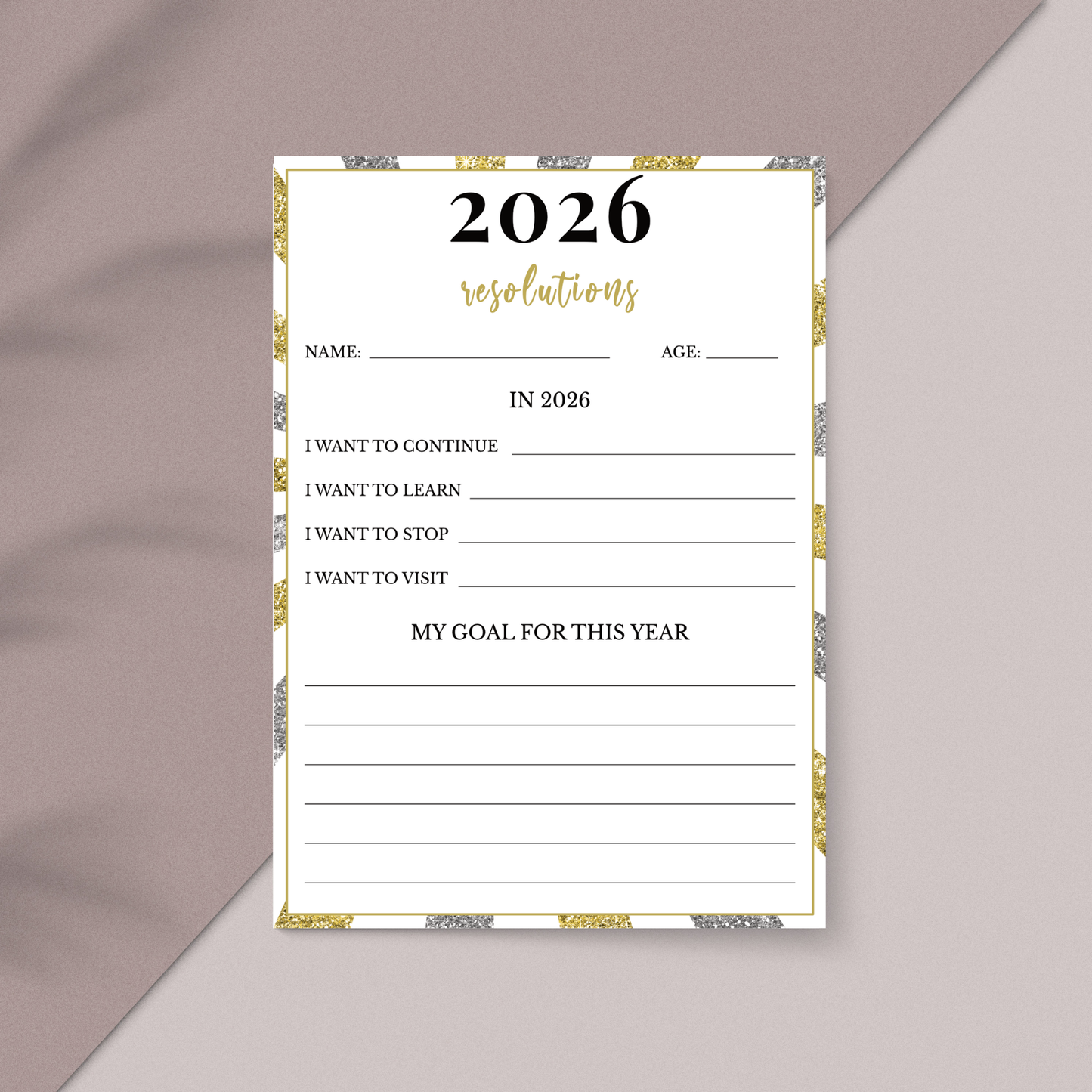 2026 New Year Resolution Game