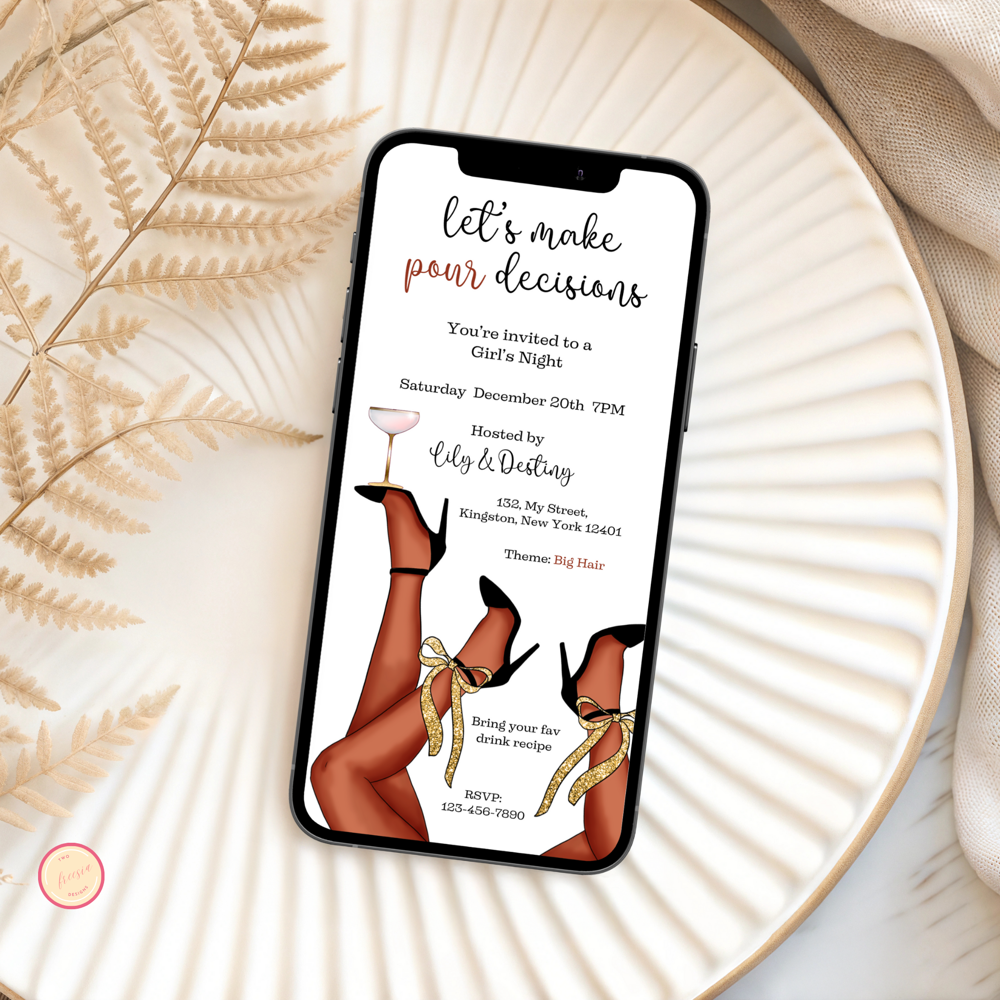 Girls Night Mobile Invitation
