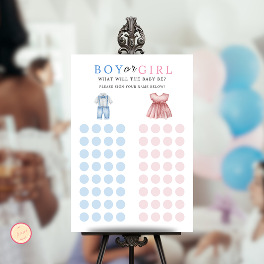 Gender Reveal Voting Sign Template