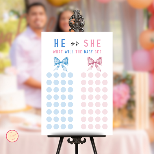Gender Reveal Voting Game - Bow