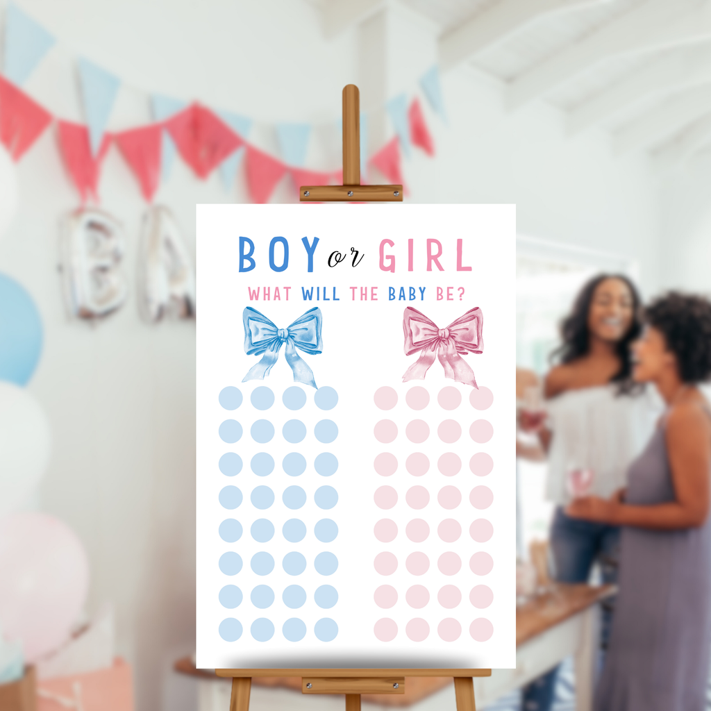 Gender Reveal Voting Game - Bow
