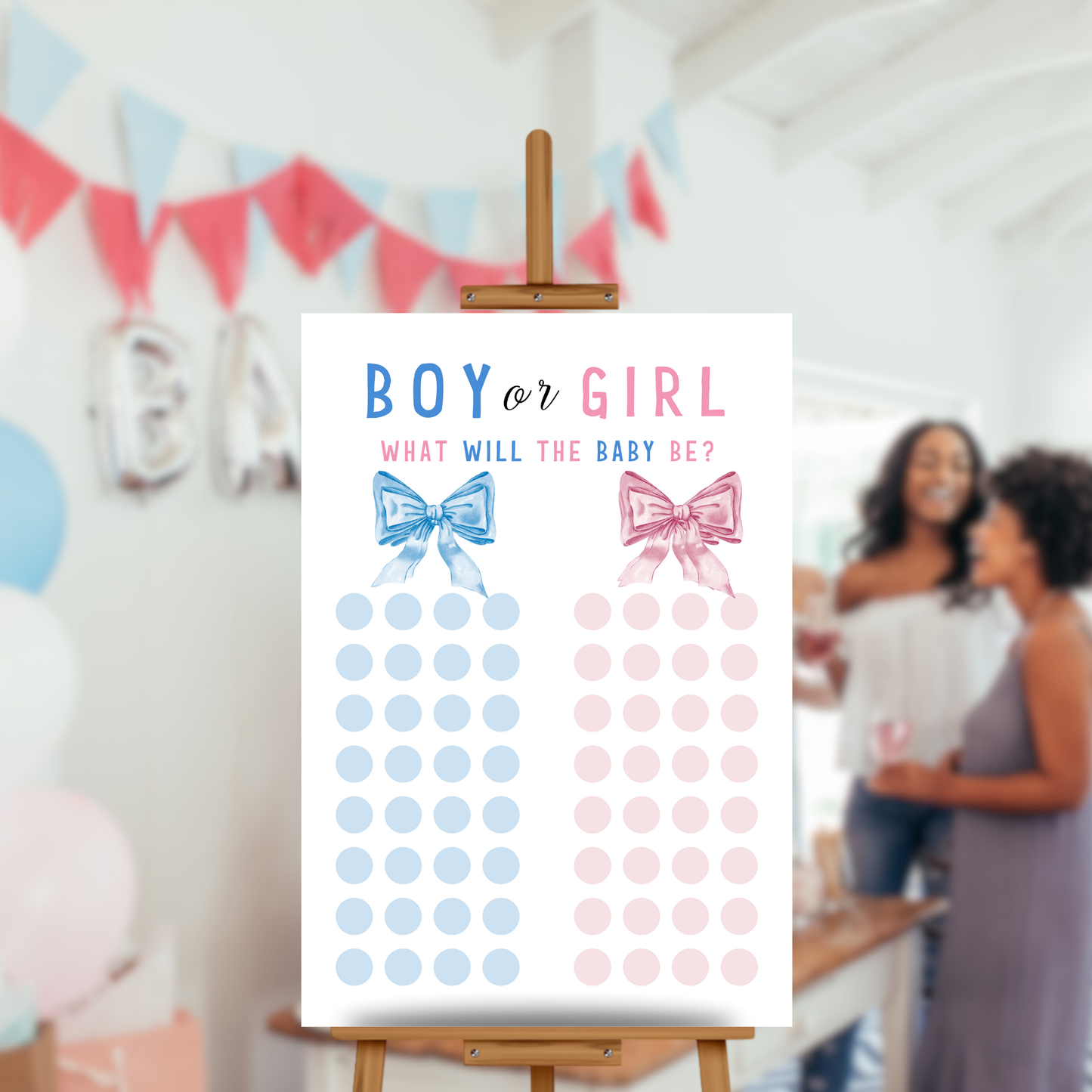 Gender Reveal Voting Game - Bow