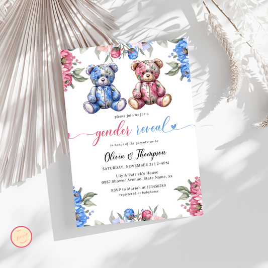 Gender Reveal Invitation Template