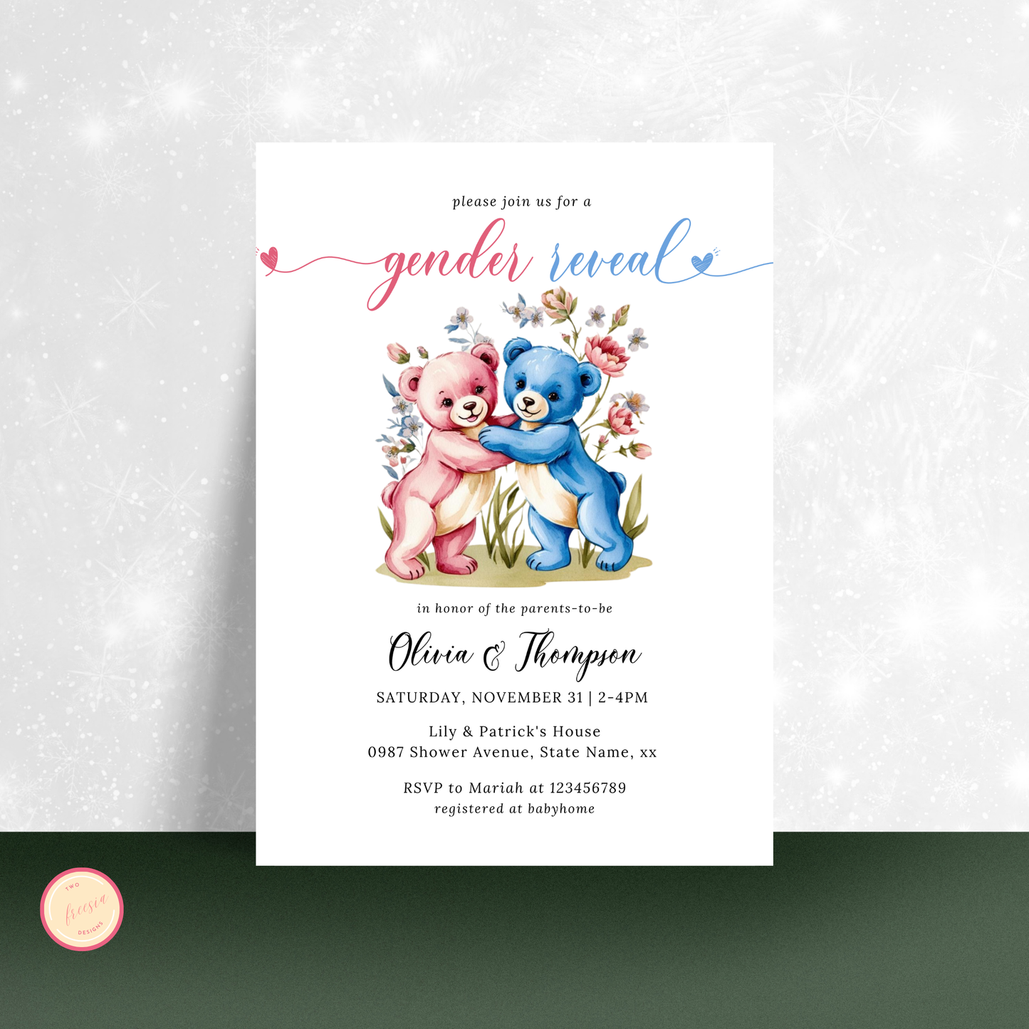 Gender Reveal Invitation Template