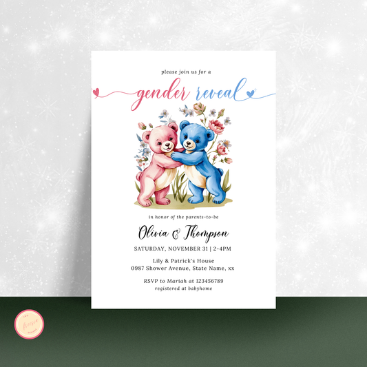 Gender Reveal Invitation Template