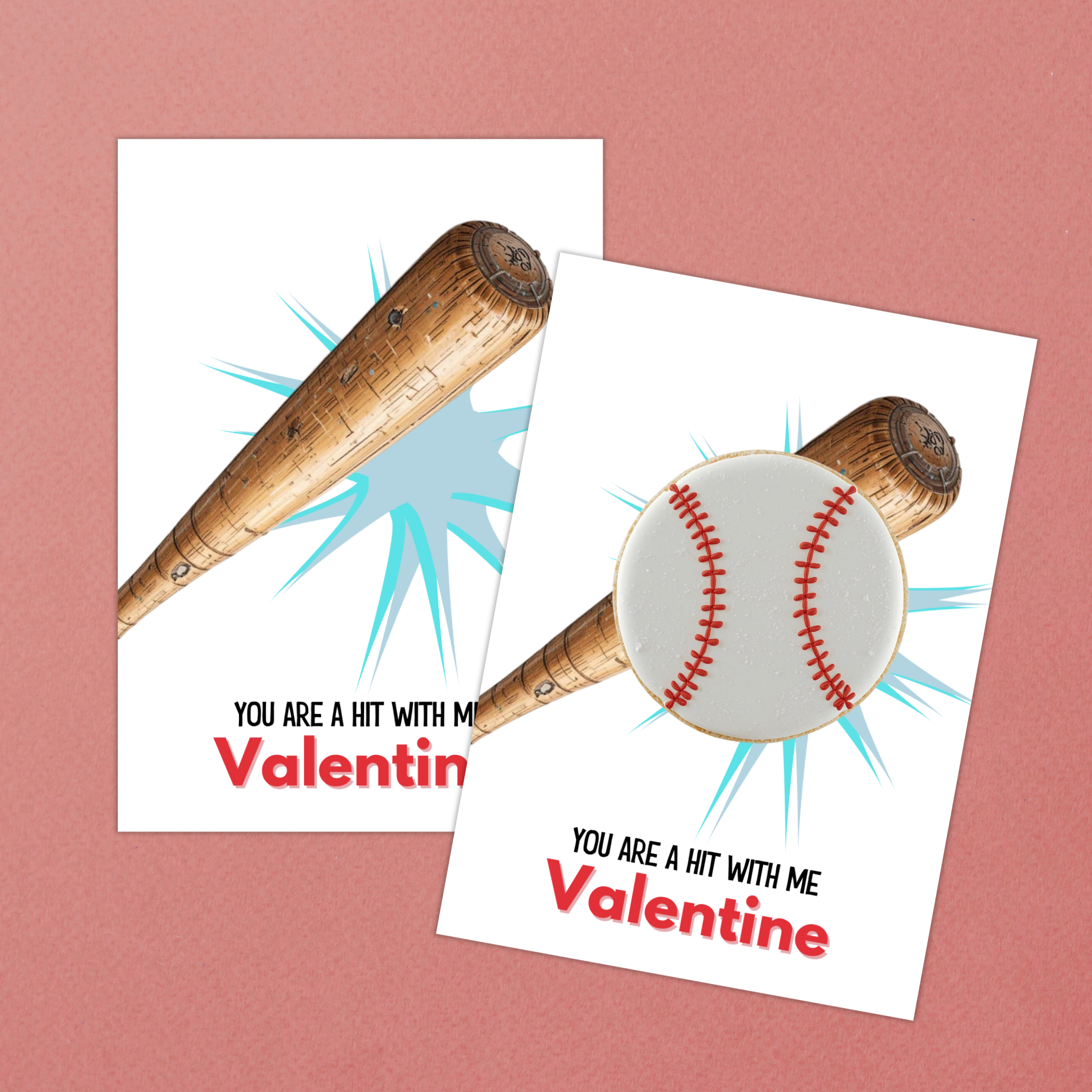 Baseball Valentine Cookie Card
