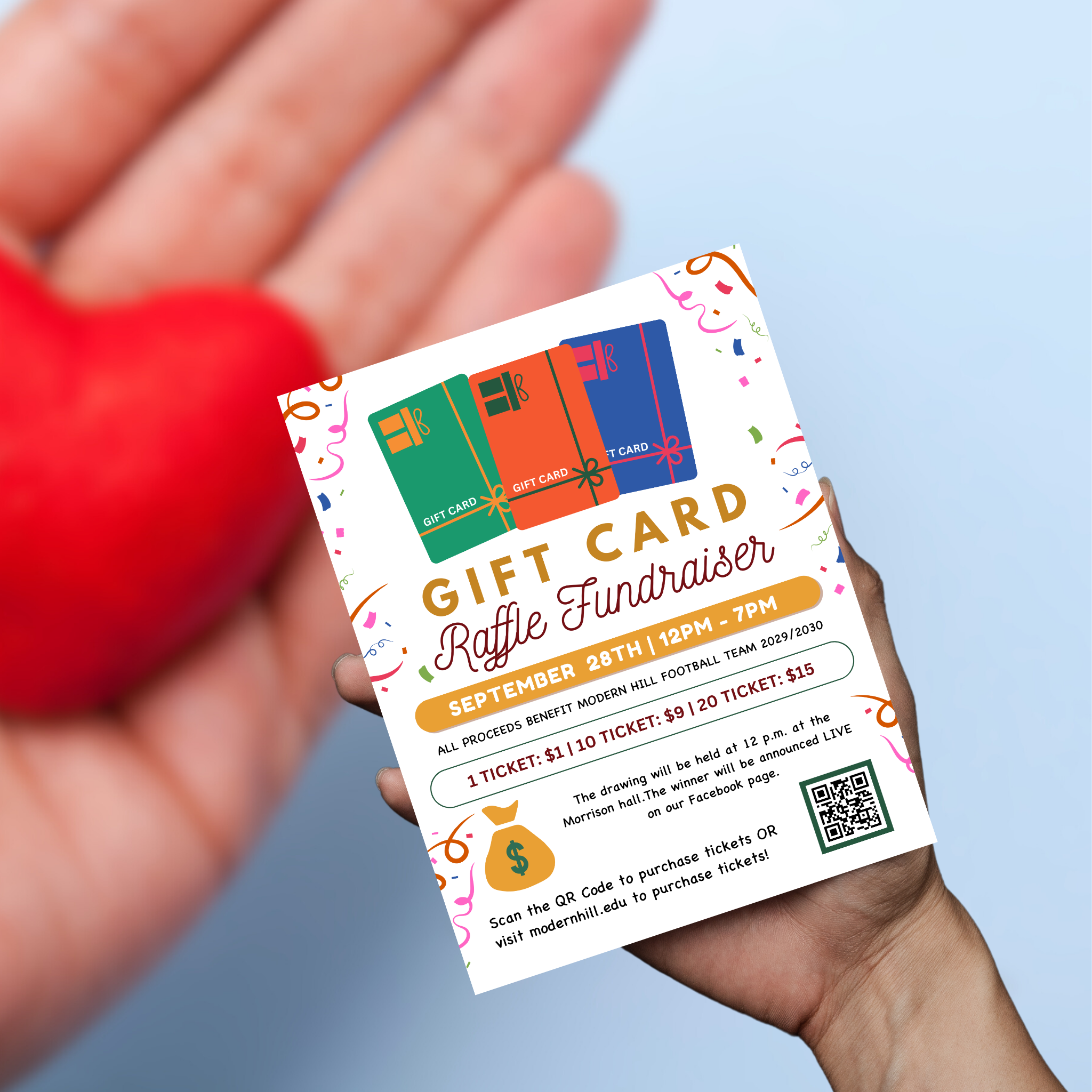 Gift Card Raffle Fundraiser Flyer Template