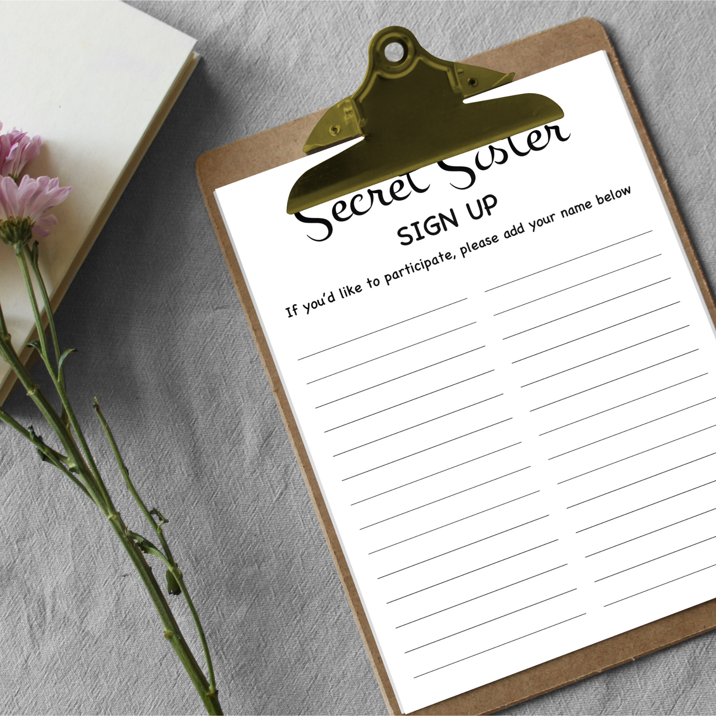 Editable Secret Sister Questionnaire Template