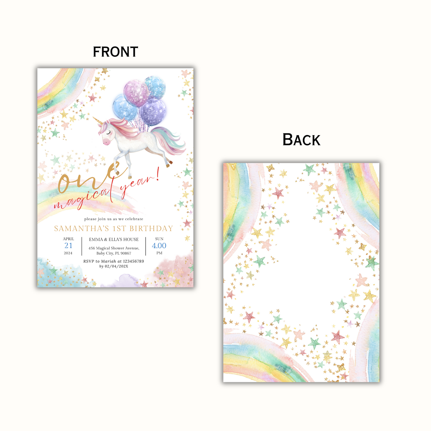 One Magical Year Birthday Invitation