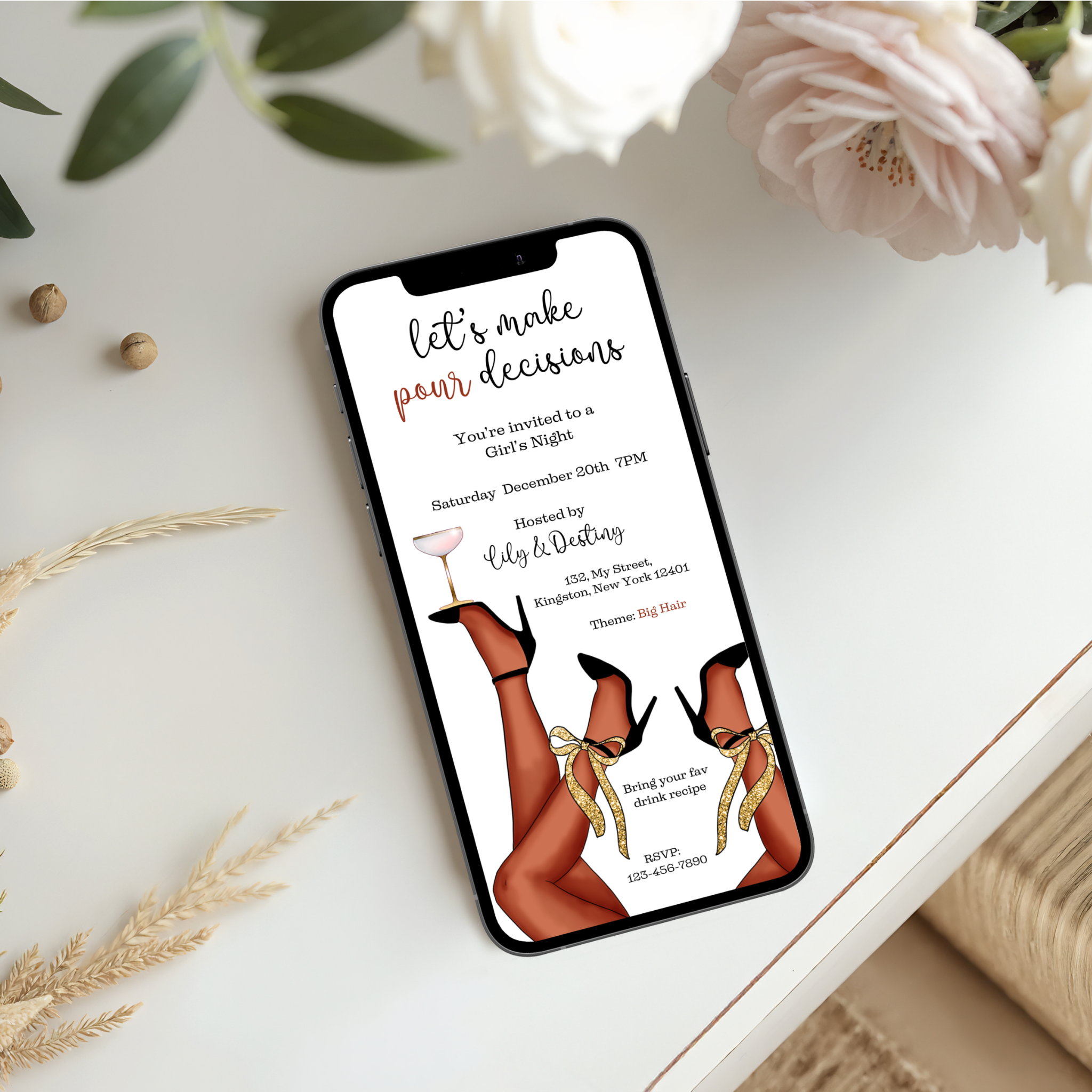 Girls Night Mobile Invitation