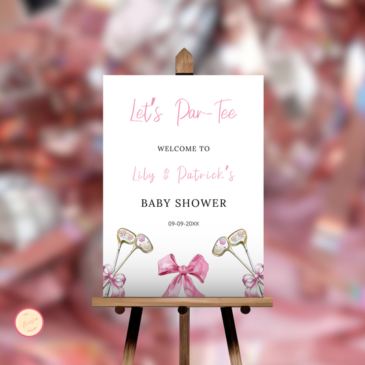 Let's Par-Tee Baby Shower Welcome Sign