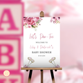Let's Par-Tee Baby Shower Welcome Sign - Floral