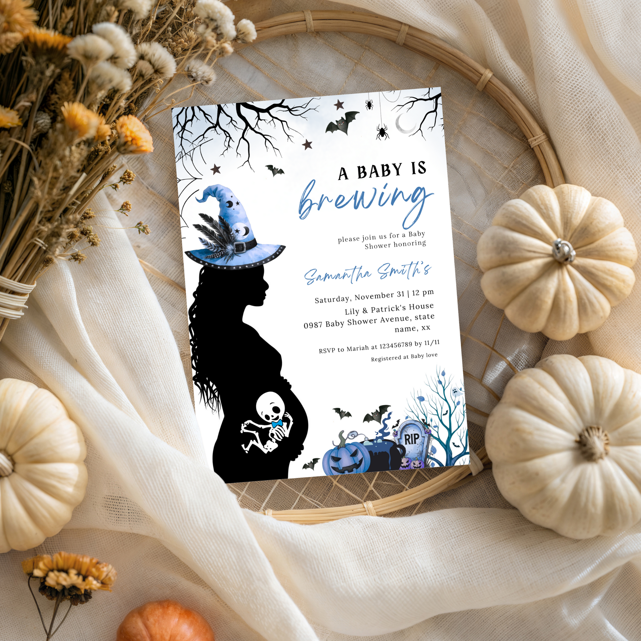 A Baby is Brewing | Halloween Baby Shower Set