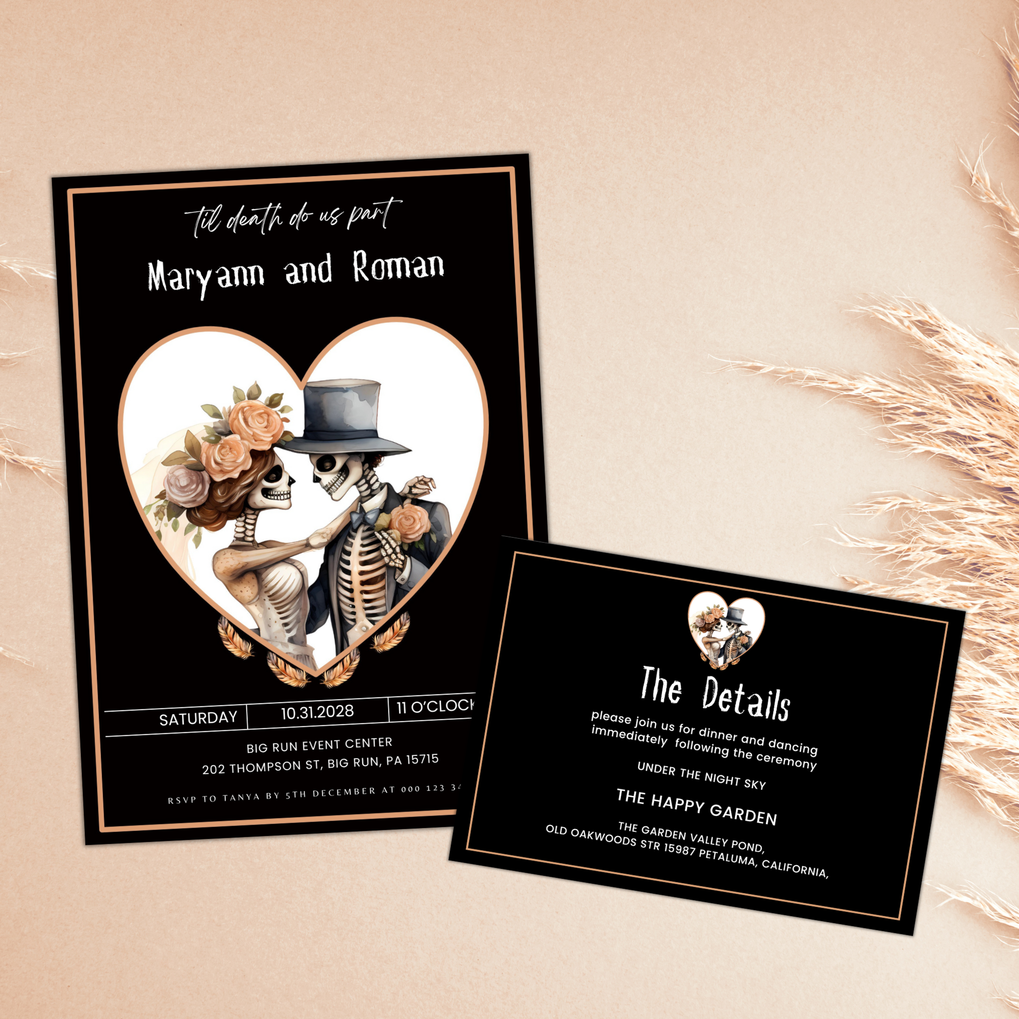 Halloween Wedding Invitation Bundle