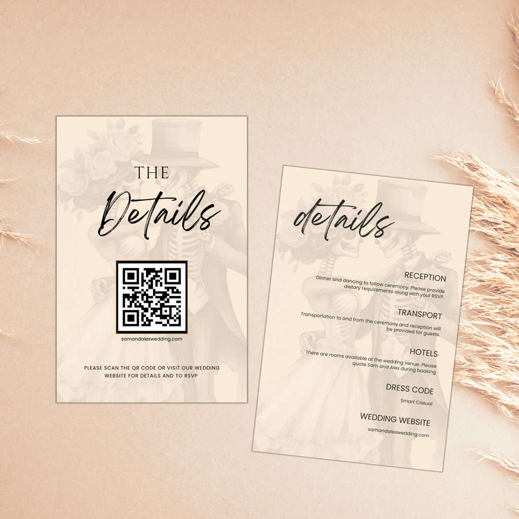 Halloween Gothic Wedding Invitation Set