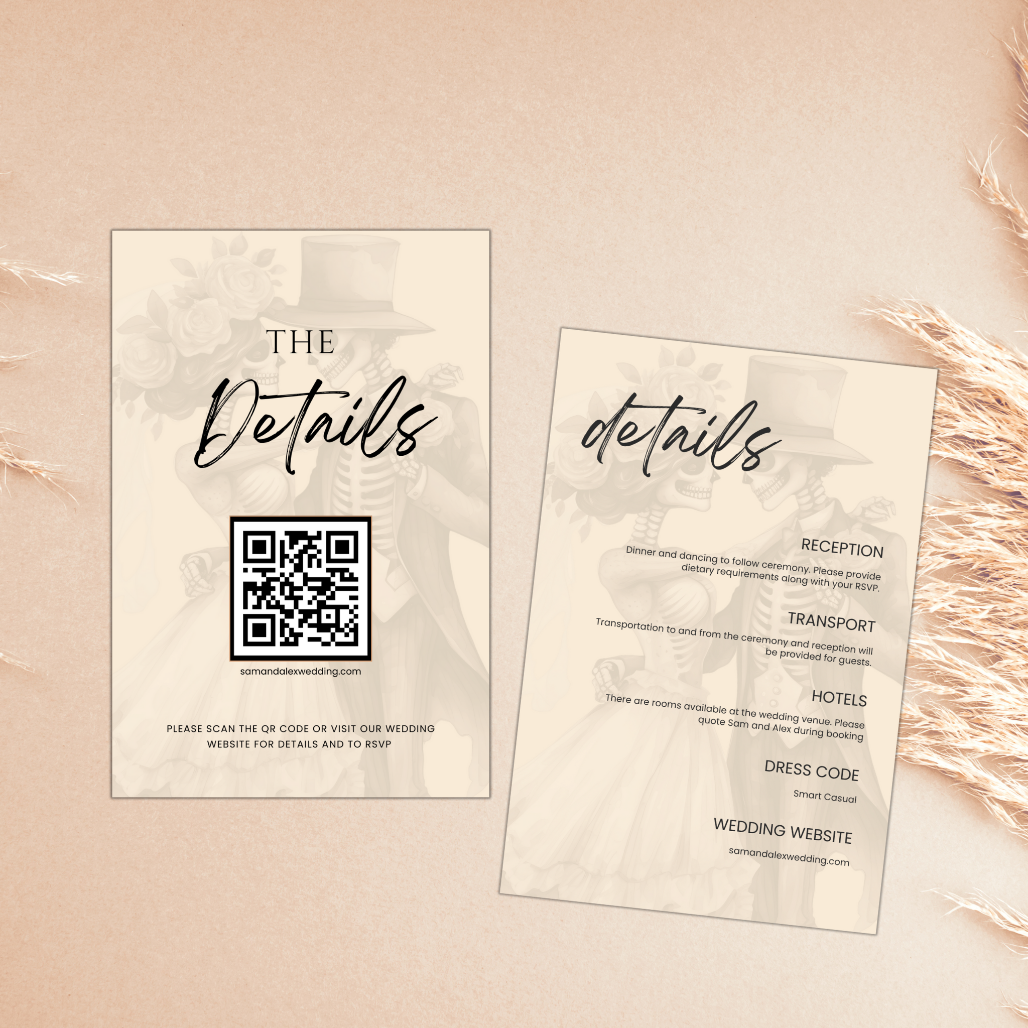 Halloween Gothic Wedding Invitation Set