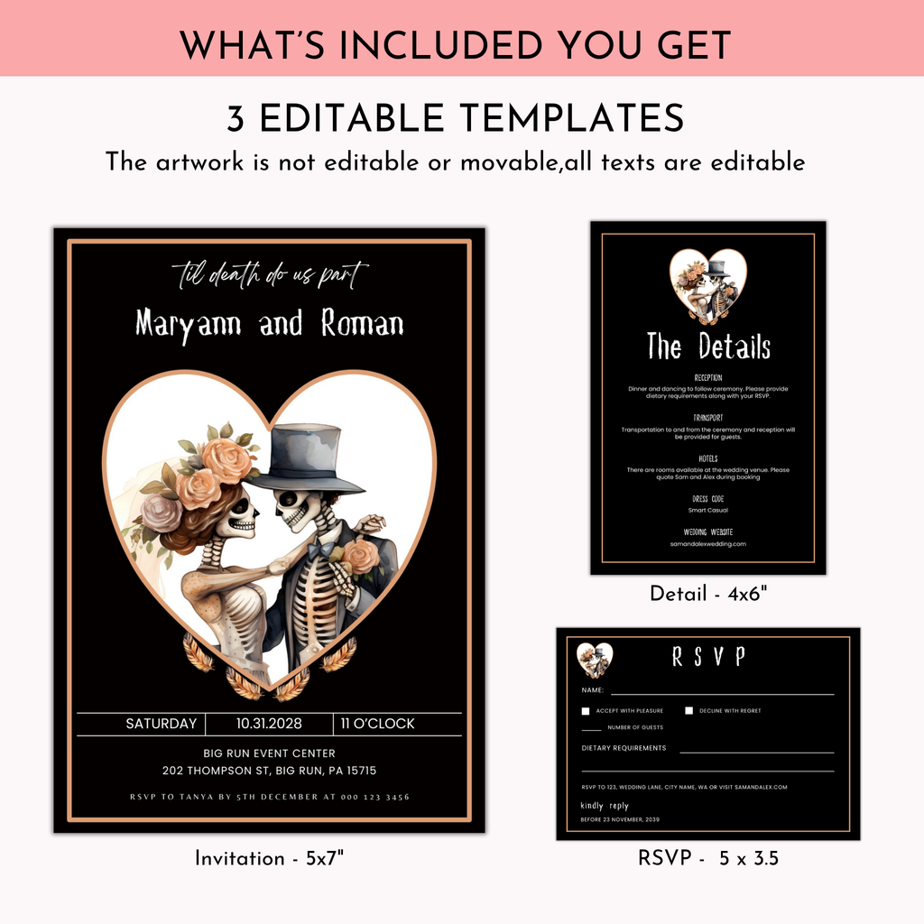 Gothic Wedding Invitation Bundle