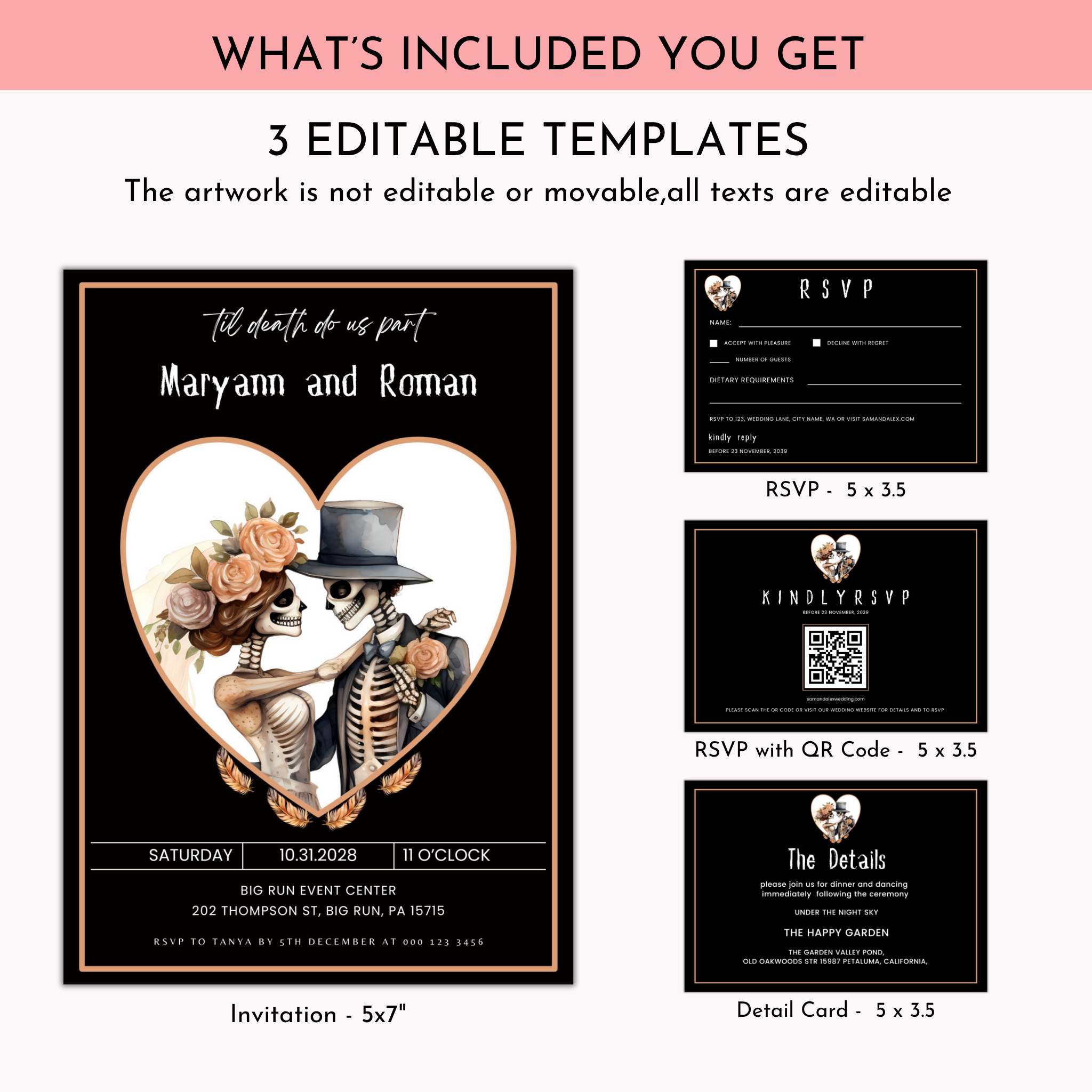 Halloween Wedding Invitation Bundle