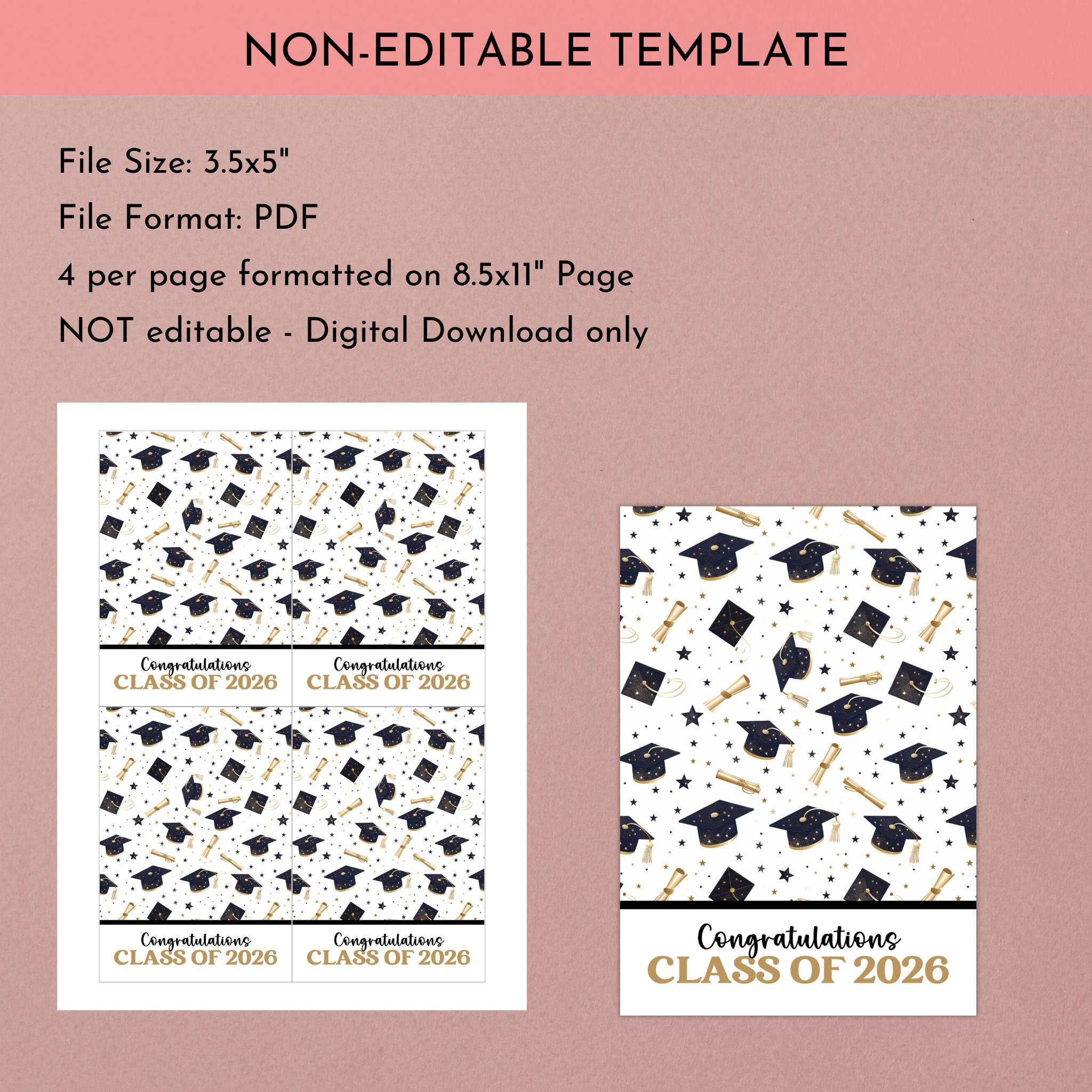 2026 Graduation Cookie Card