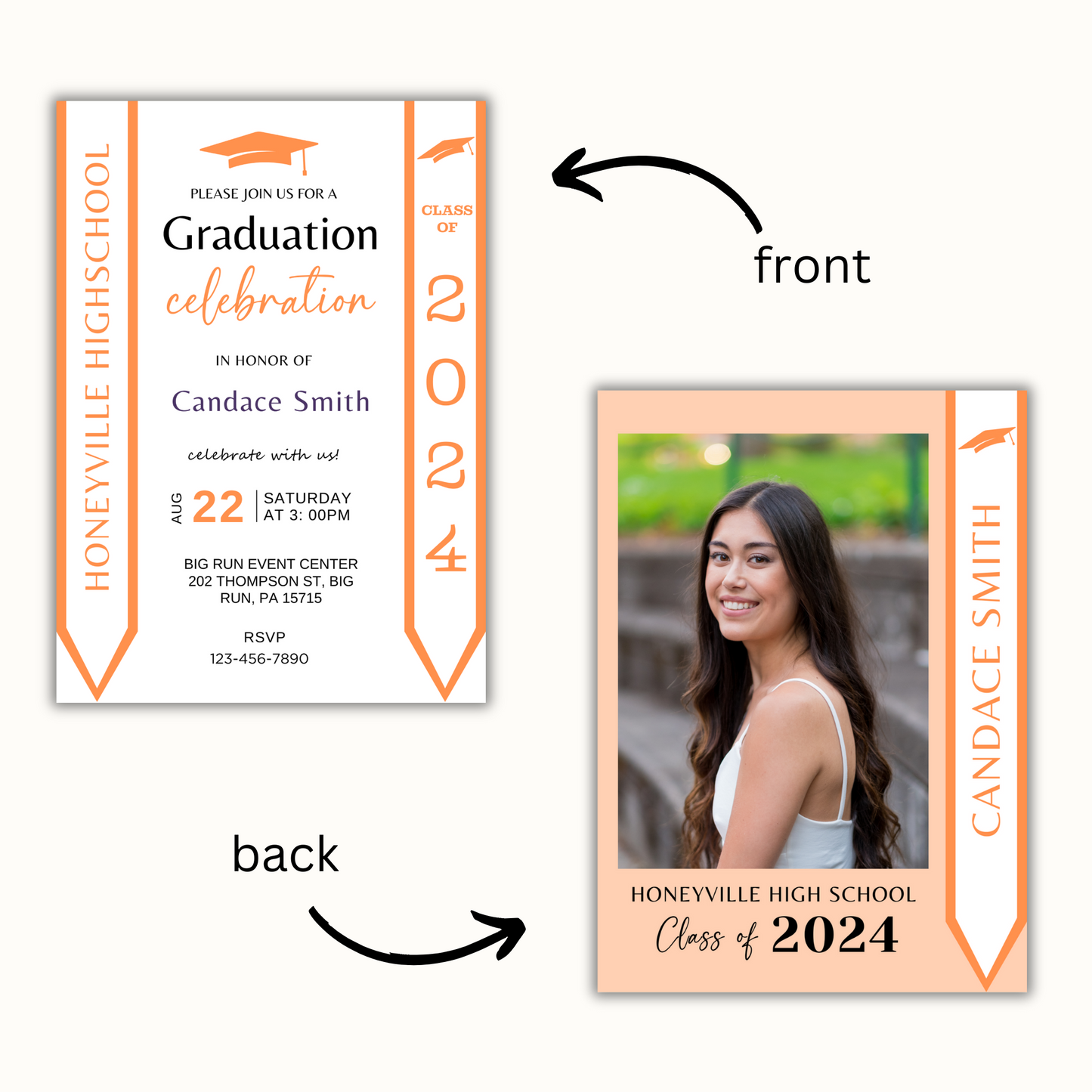 Editable Graduation Invitation with Photo