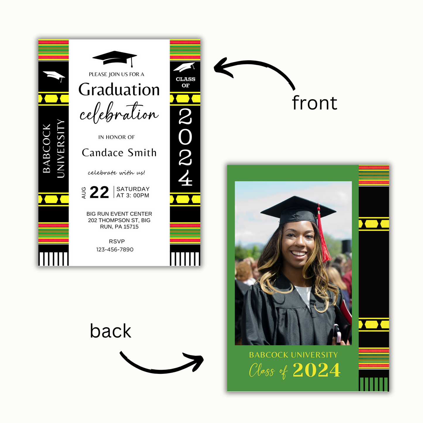 Kente Inspired - Graduation Invitation Template