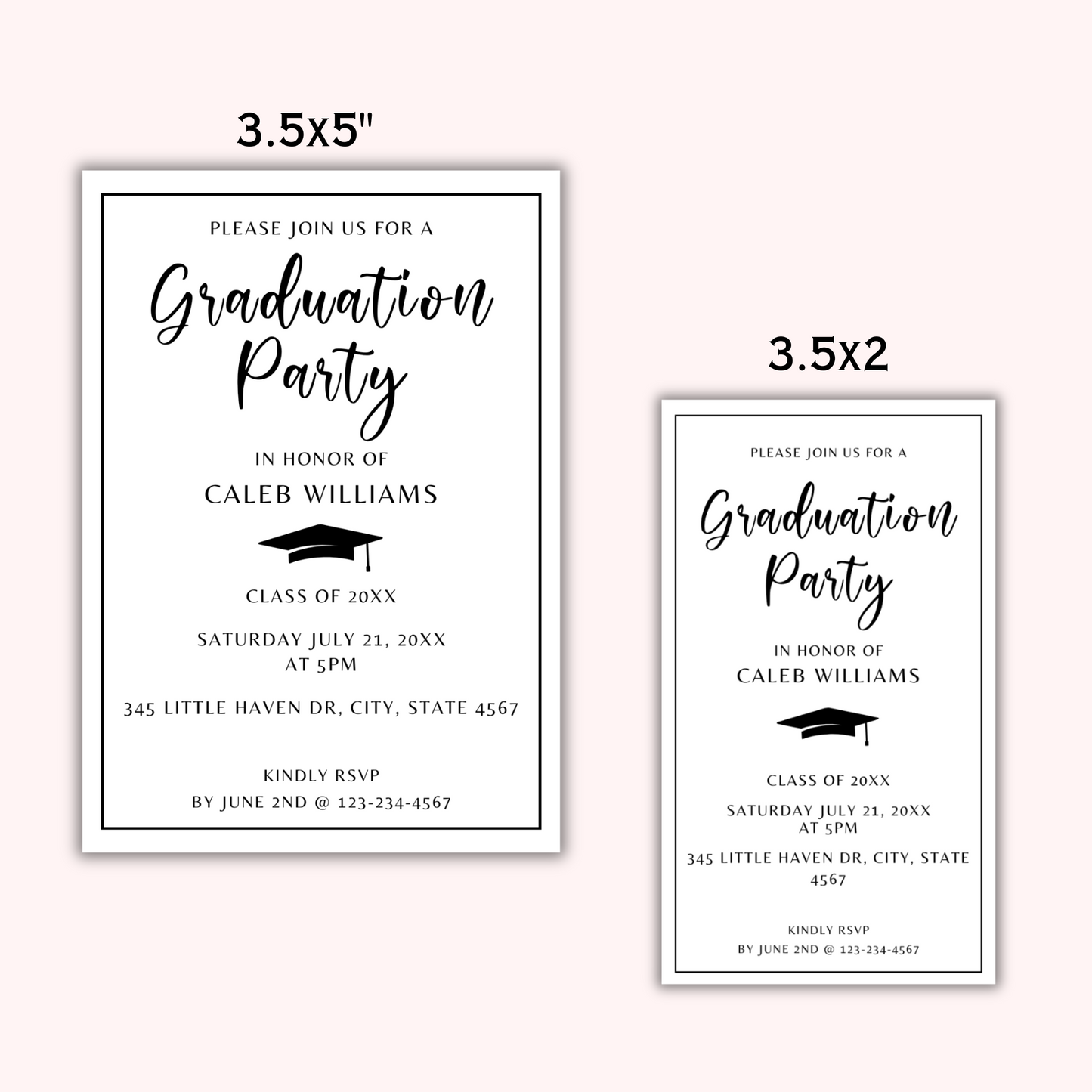 Graduation Party Invitation Inserts