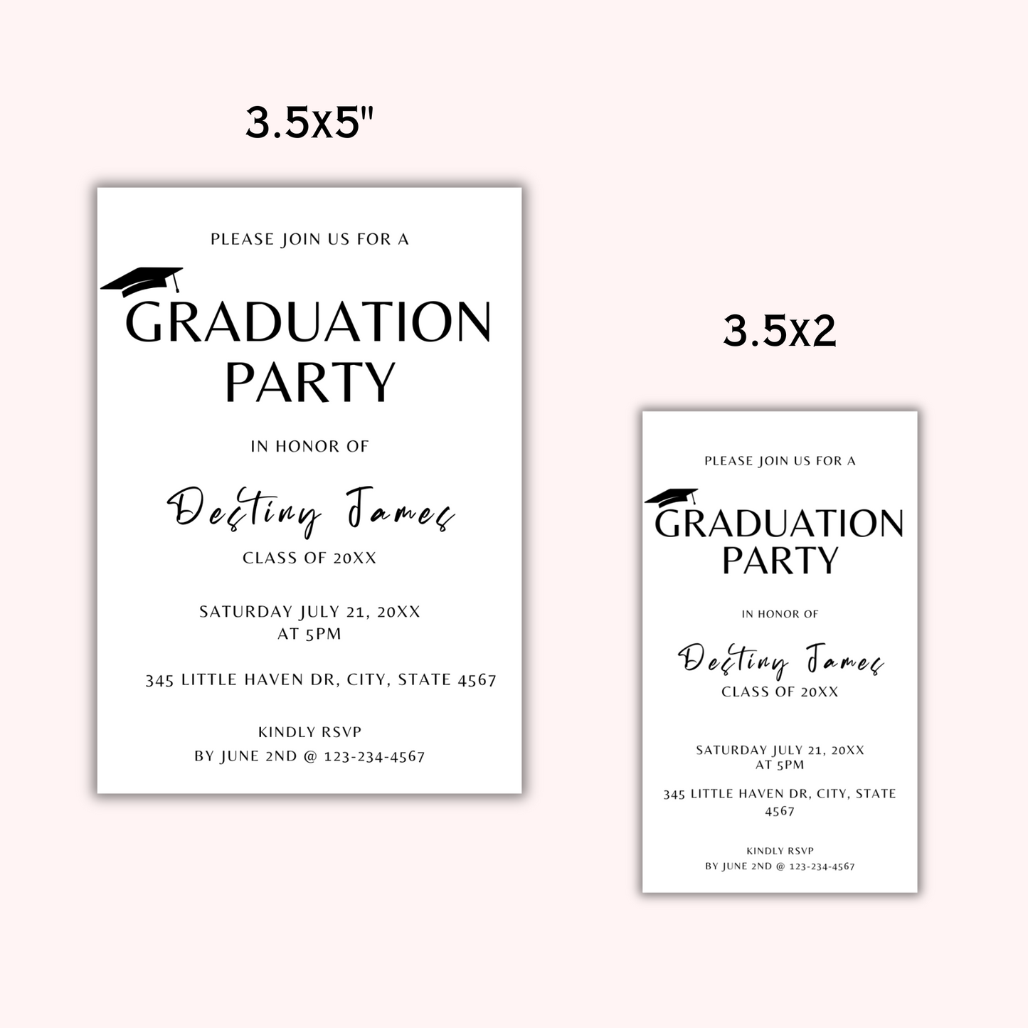 Editable Grad Party Inserts