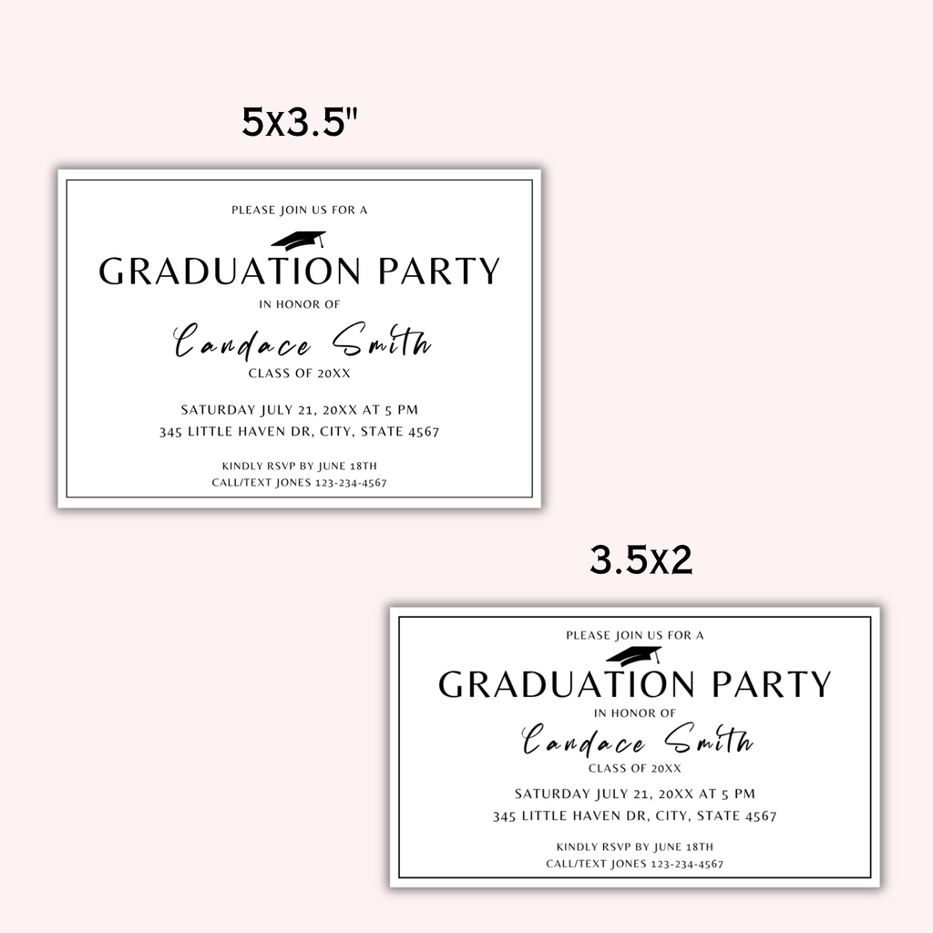 Graduation Party Invitation Insert Card