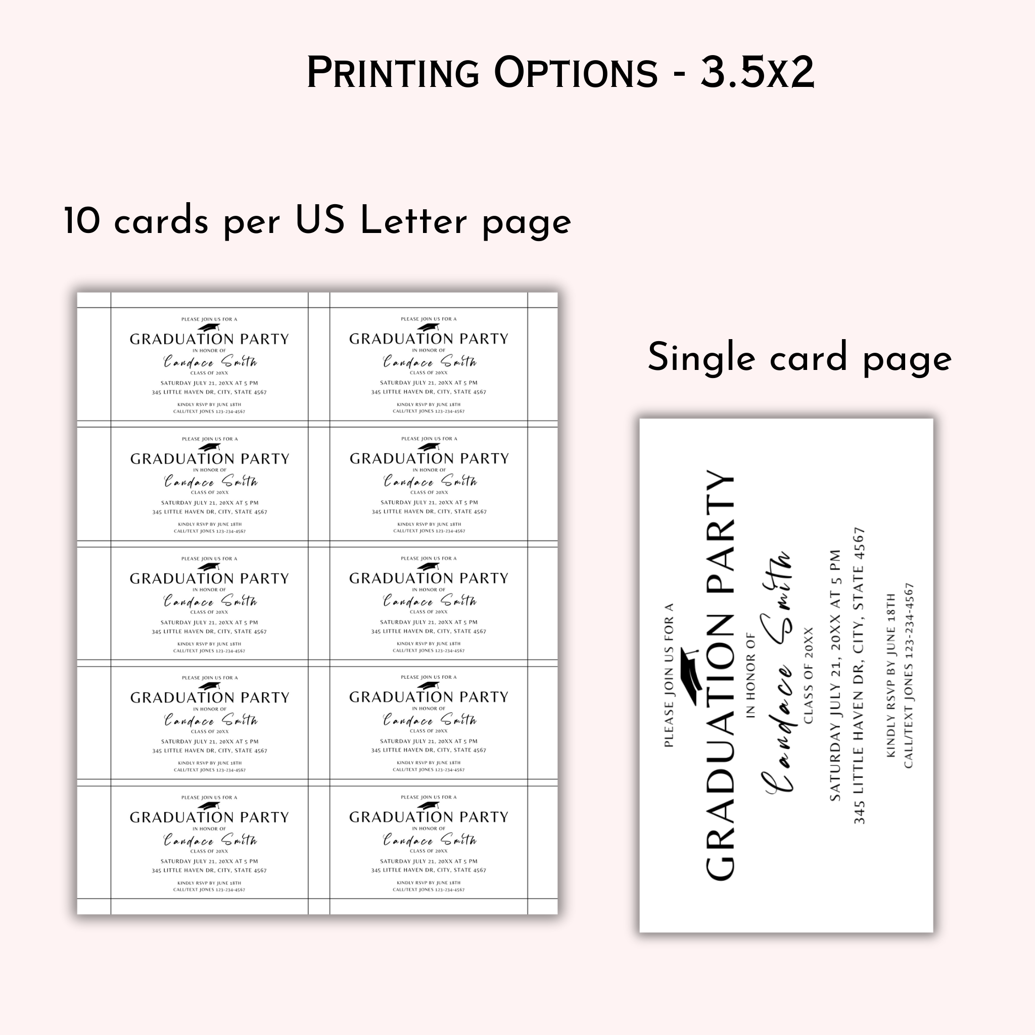 Graduation Party Invitation Insert Card