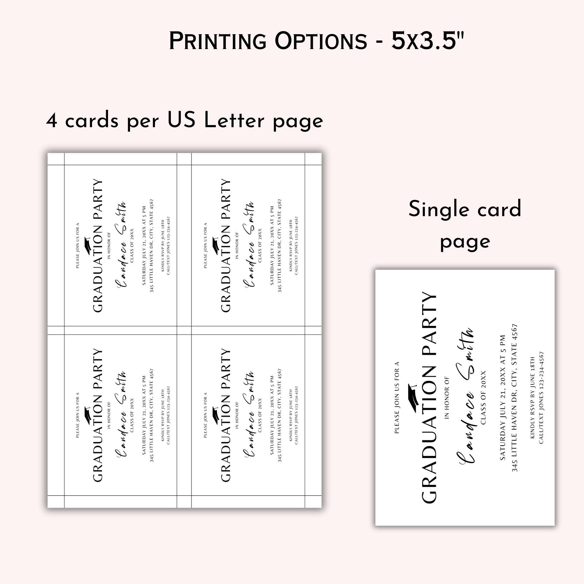 Graduation Party Invitation Insert Card