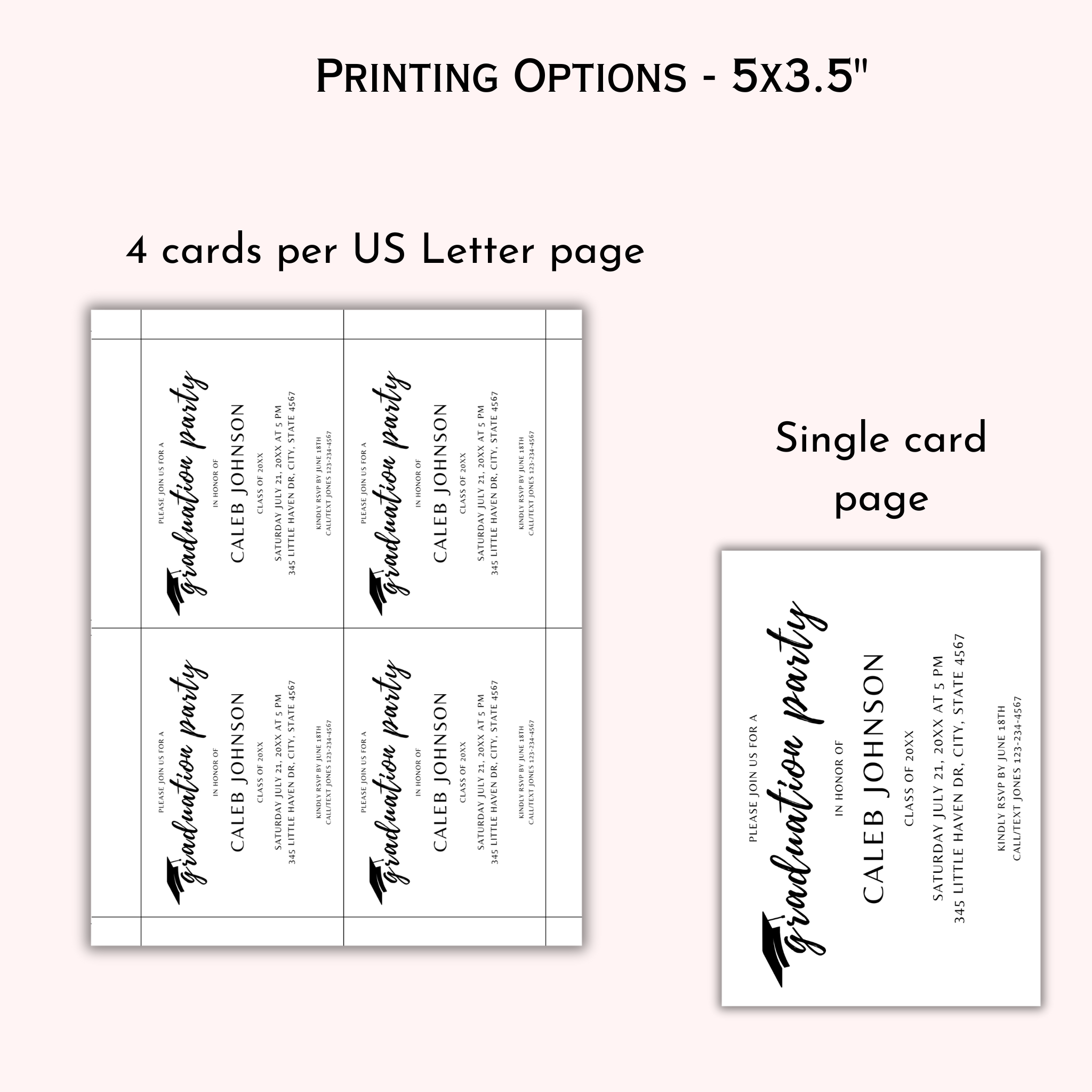Modern Graduation Party Invitation Insert Card