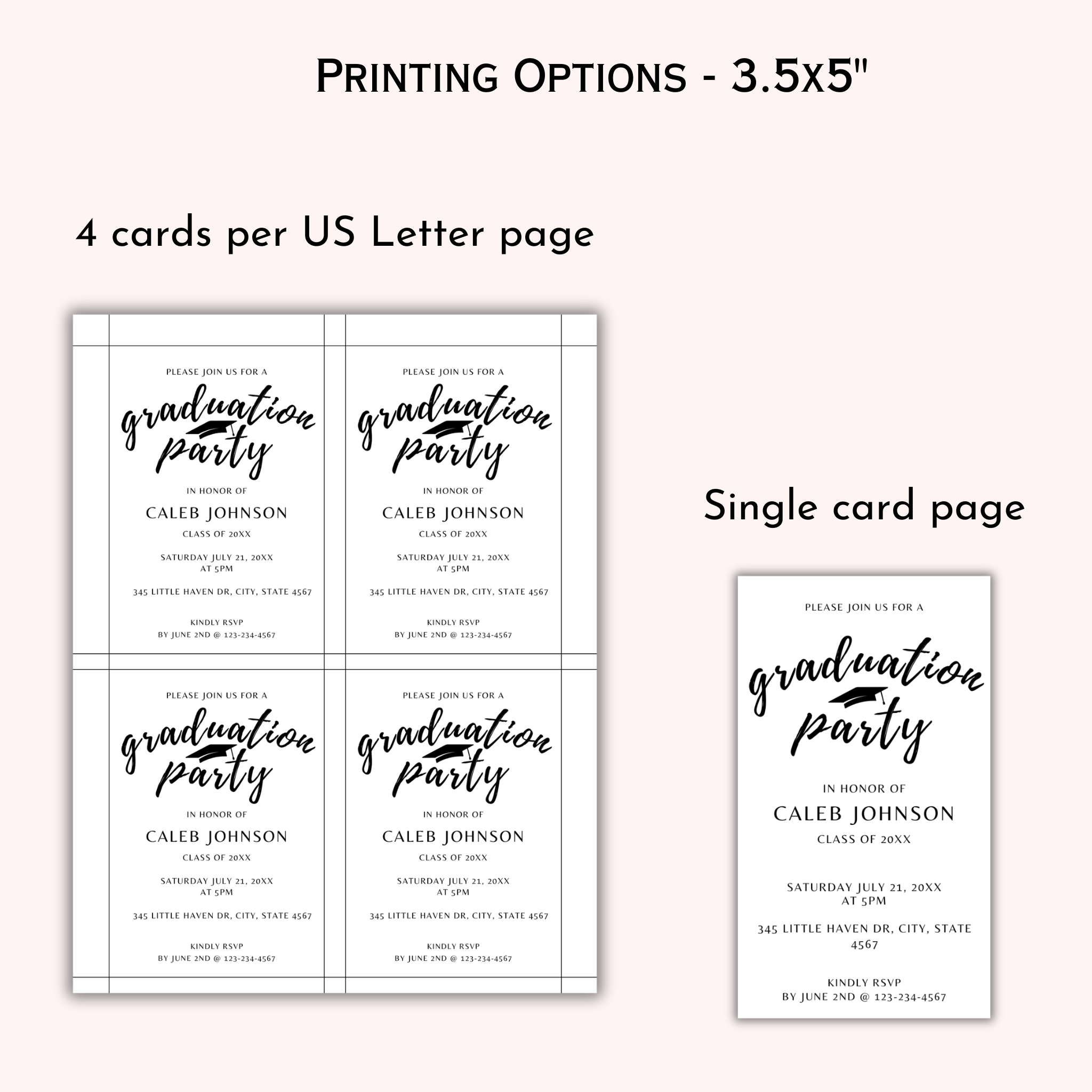 Graduation Party Inserts Template