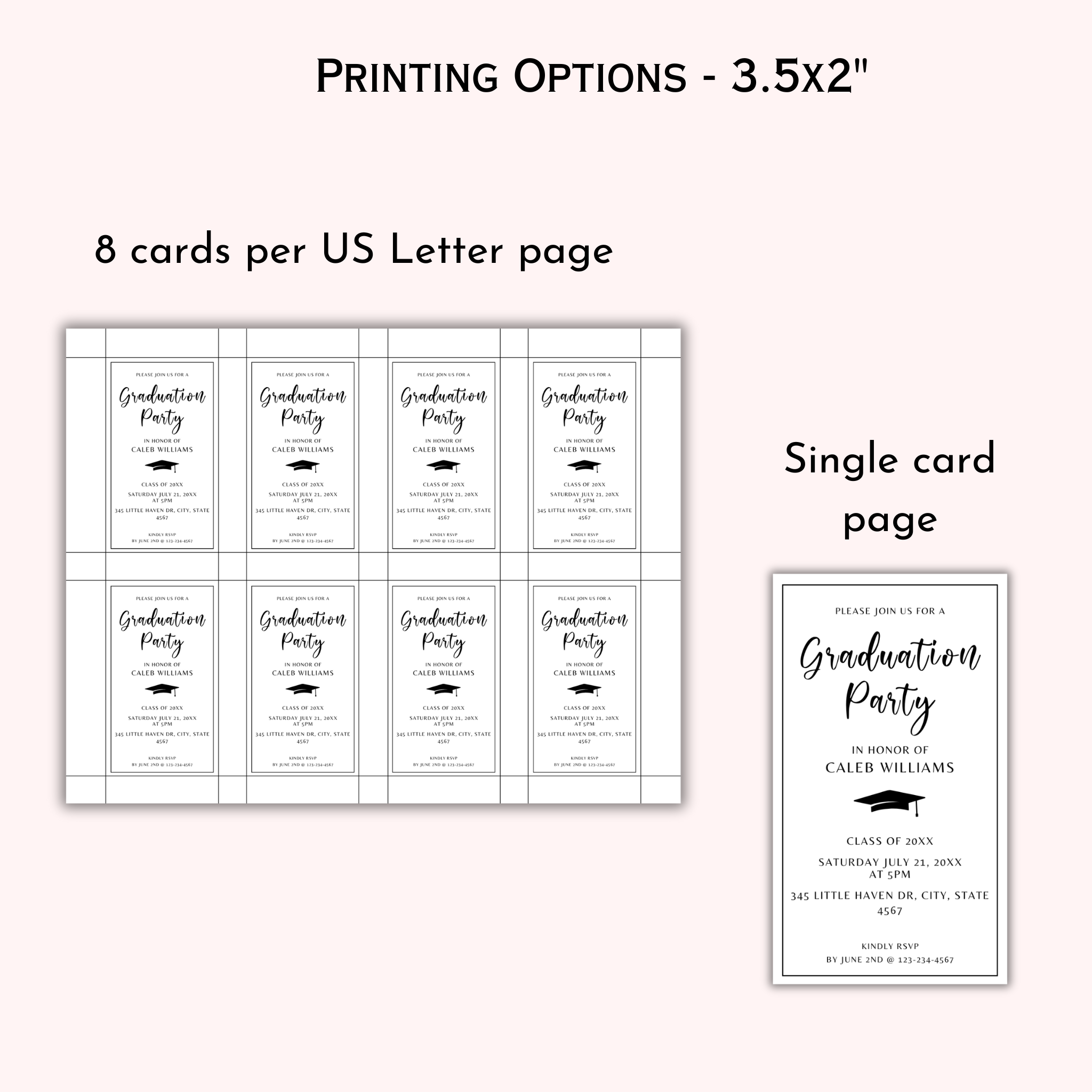 Graduation Party Invitation Inserts