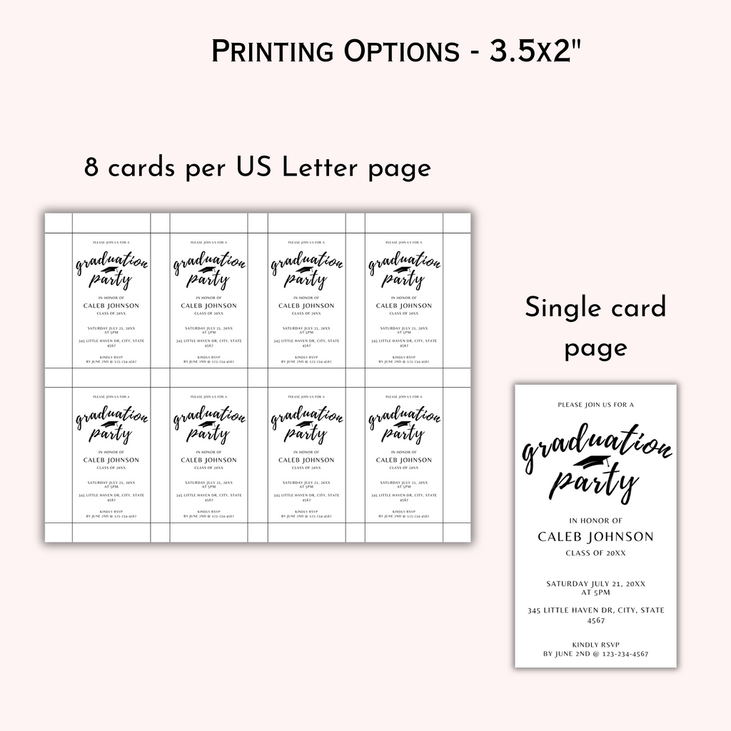 Graduation Party Inserts Template