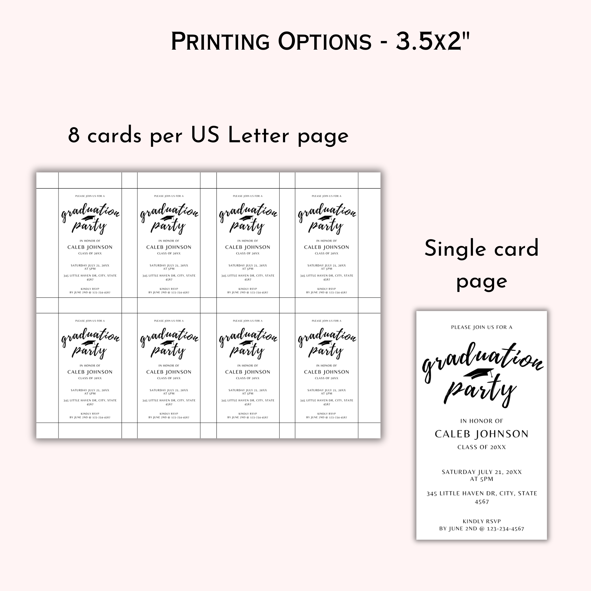 Graduation Party Inserts Template