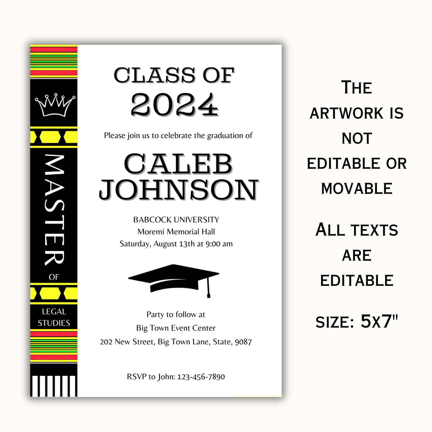 Graduation Invitation Template - Senior College Grad