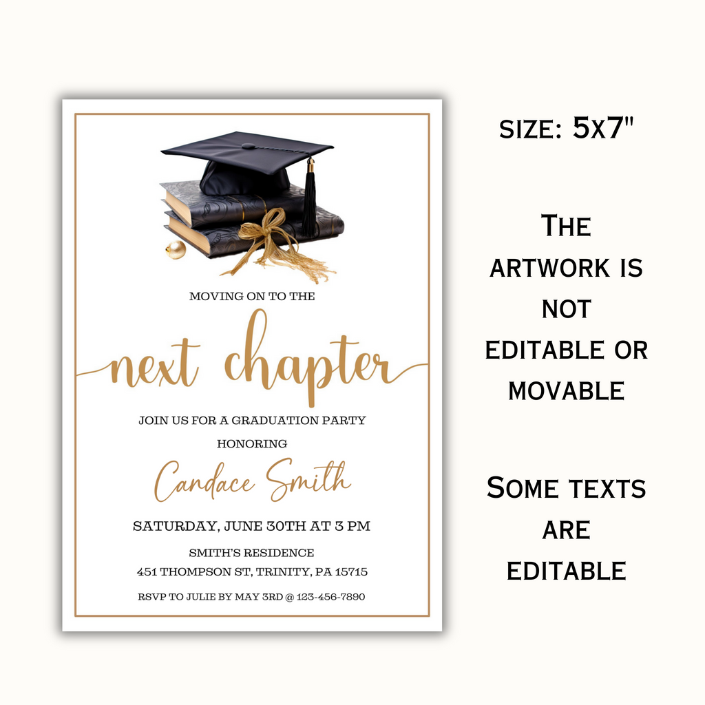 Graduation Invitation Template - Next Chapter