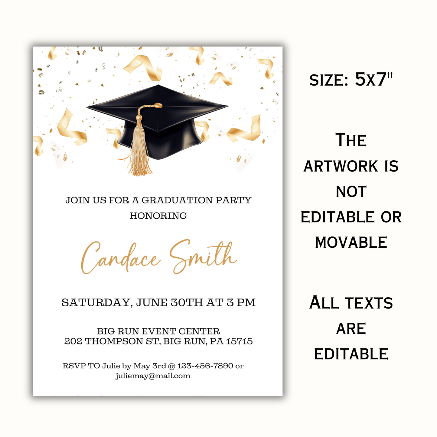 Graduation Invitation Template - College/High School Grad