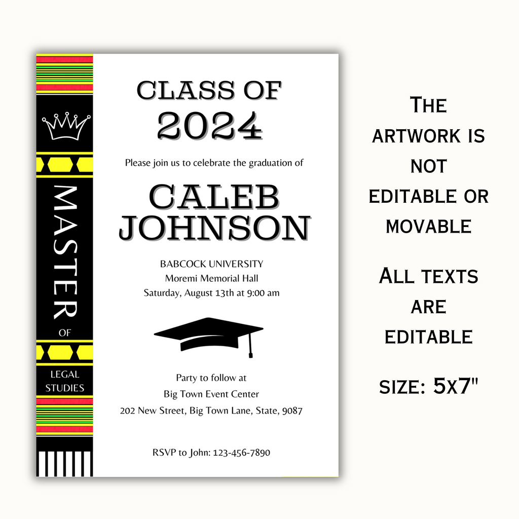 Editable Graduation Invitation Template