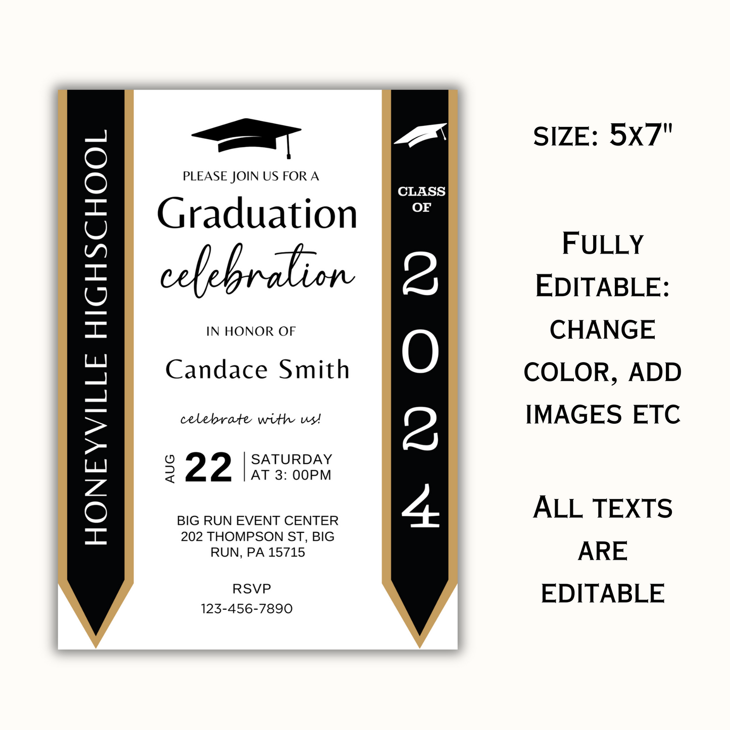 Graduation Invitation Template with Photo