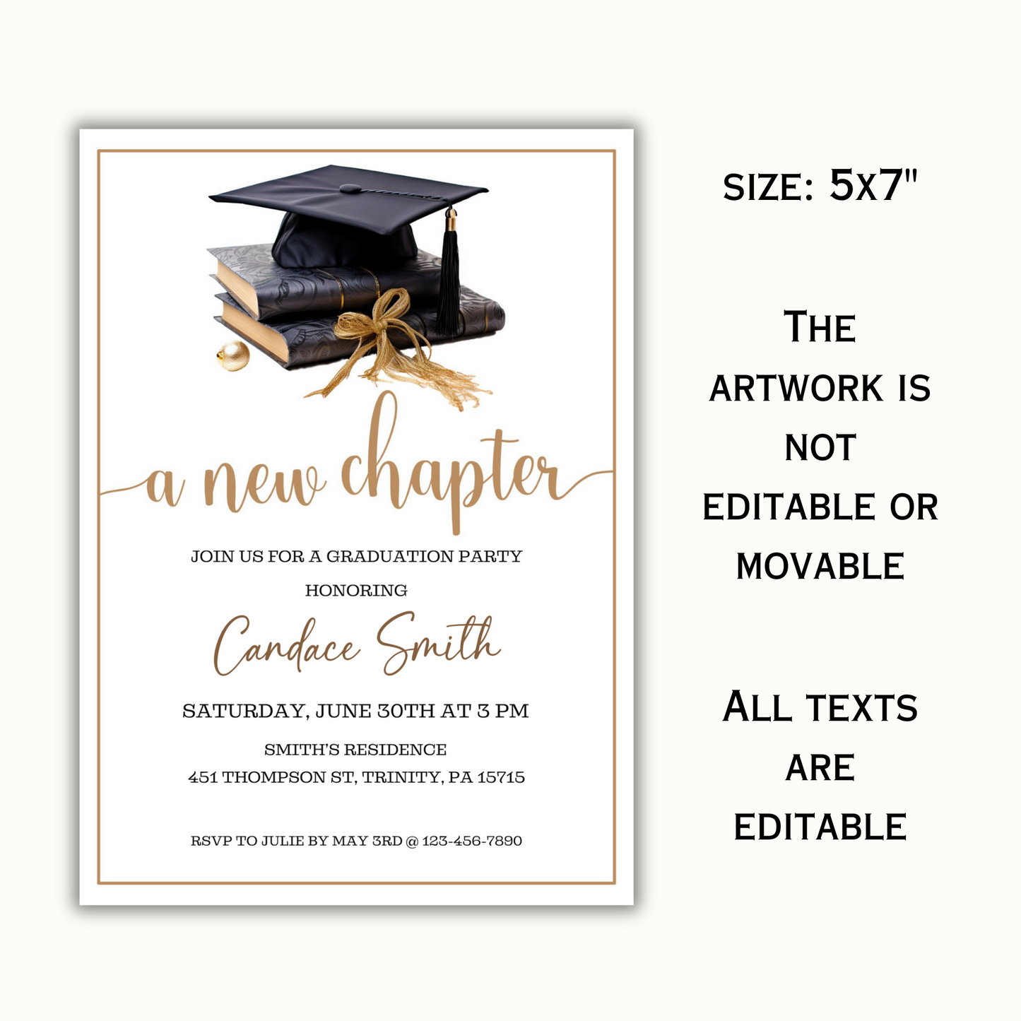 Graduation Invitation Template - A New Chapter