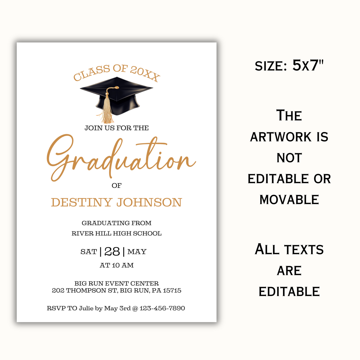 Editable Grad Party Invitation Template