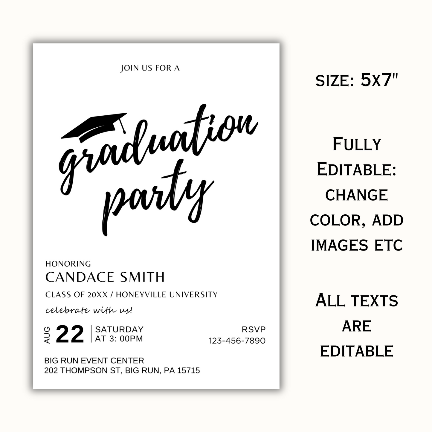 Graduation Party Invitation - Minimalist