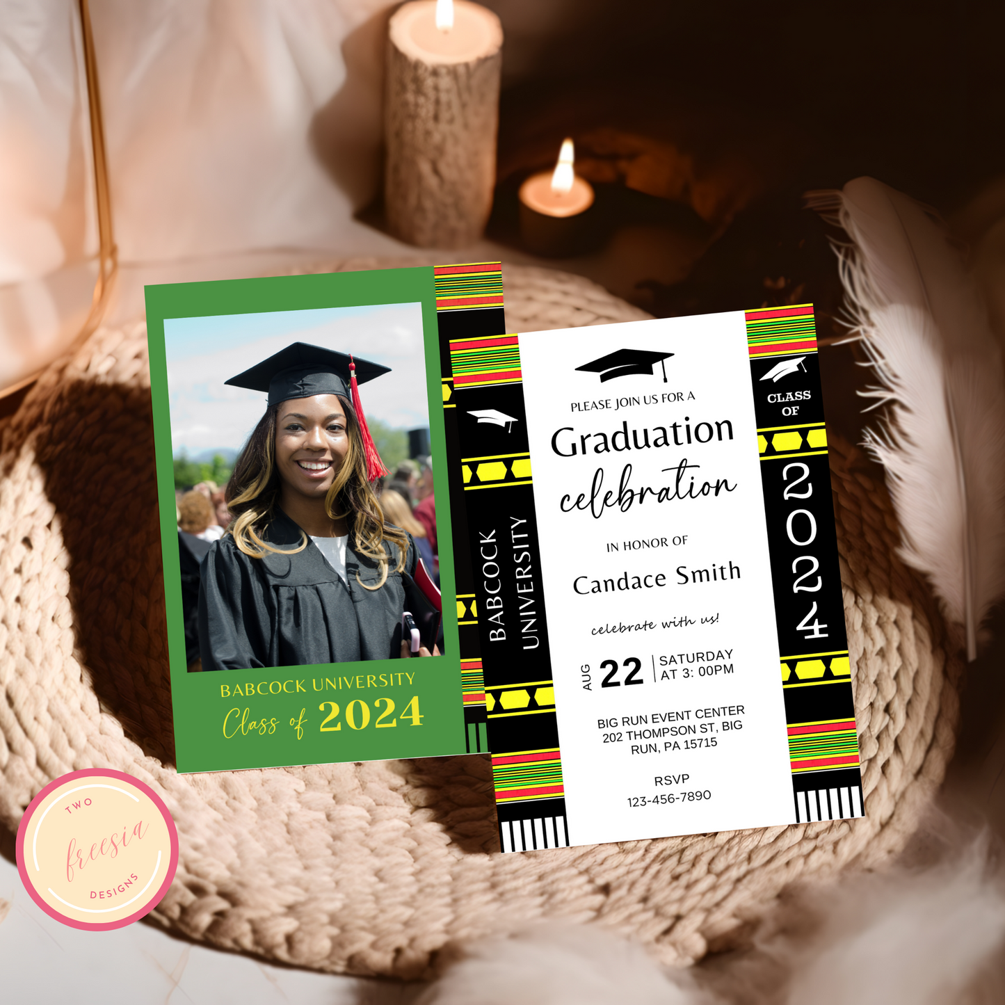 Kente Inspired - Graduation Invitation Template