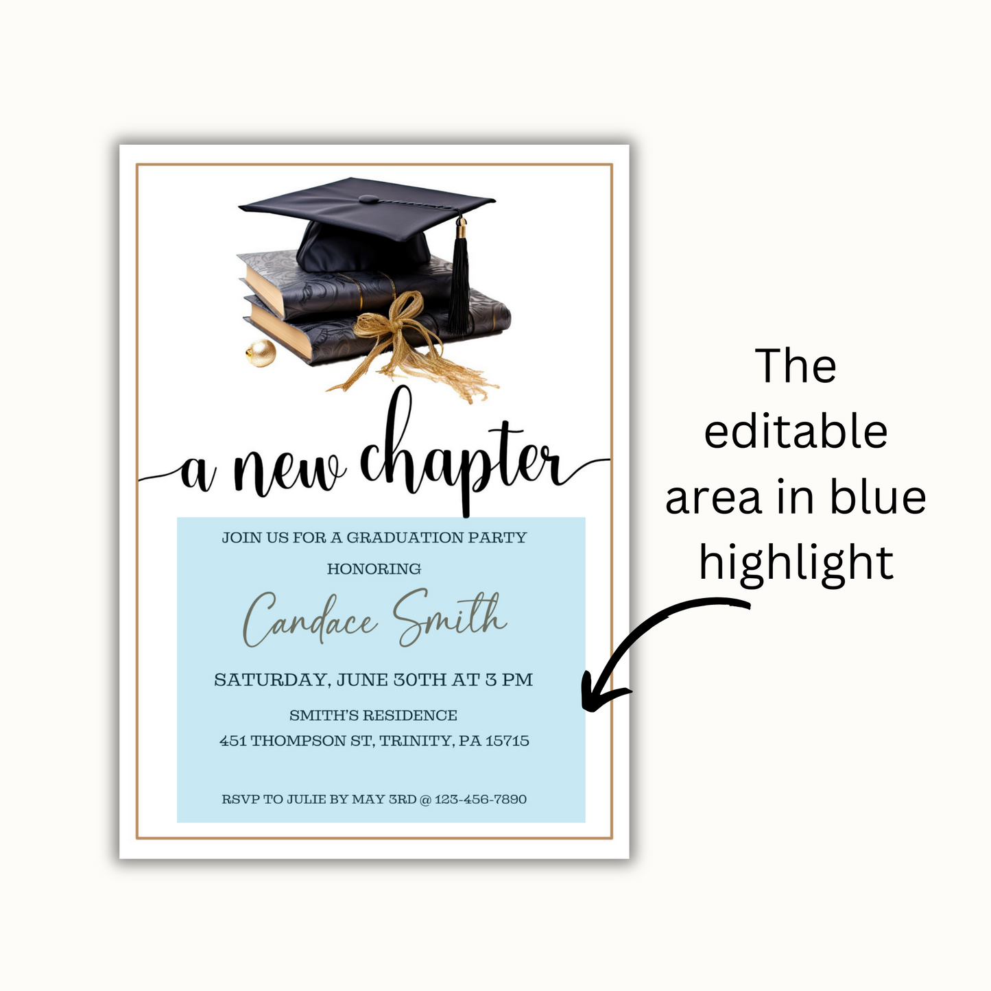 Graduation Invitation Template - A New Chapter