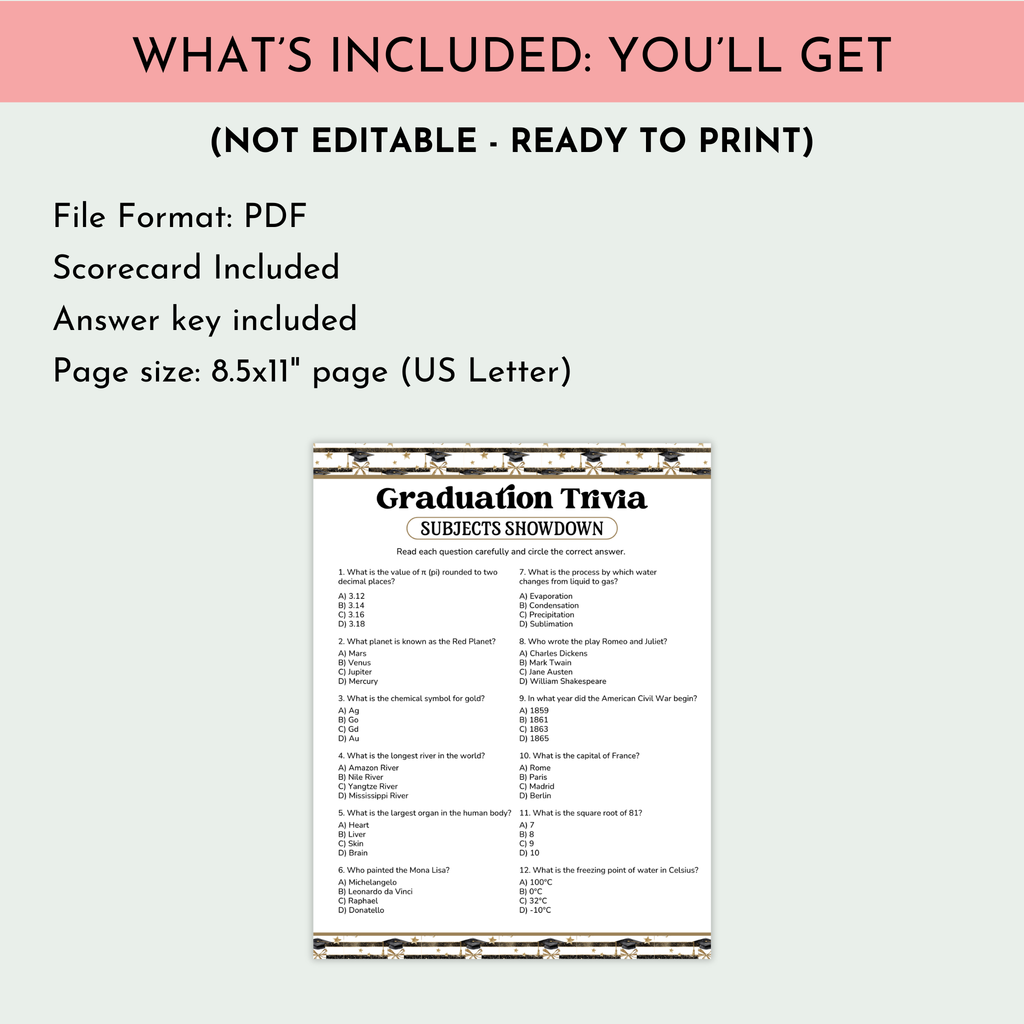 Subject Showdown Grad Game